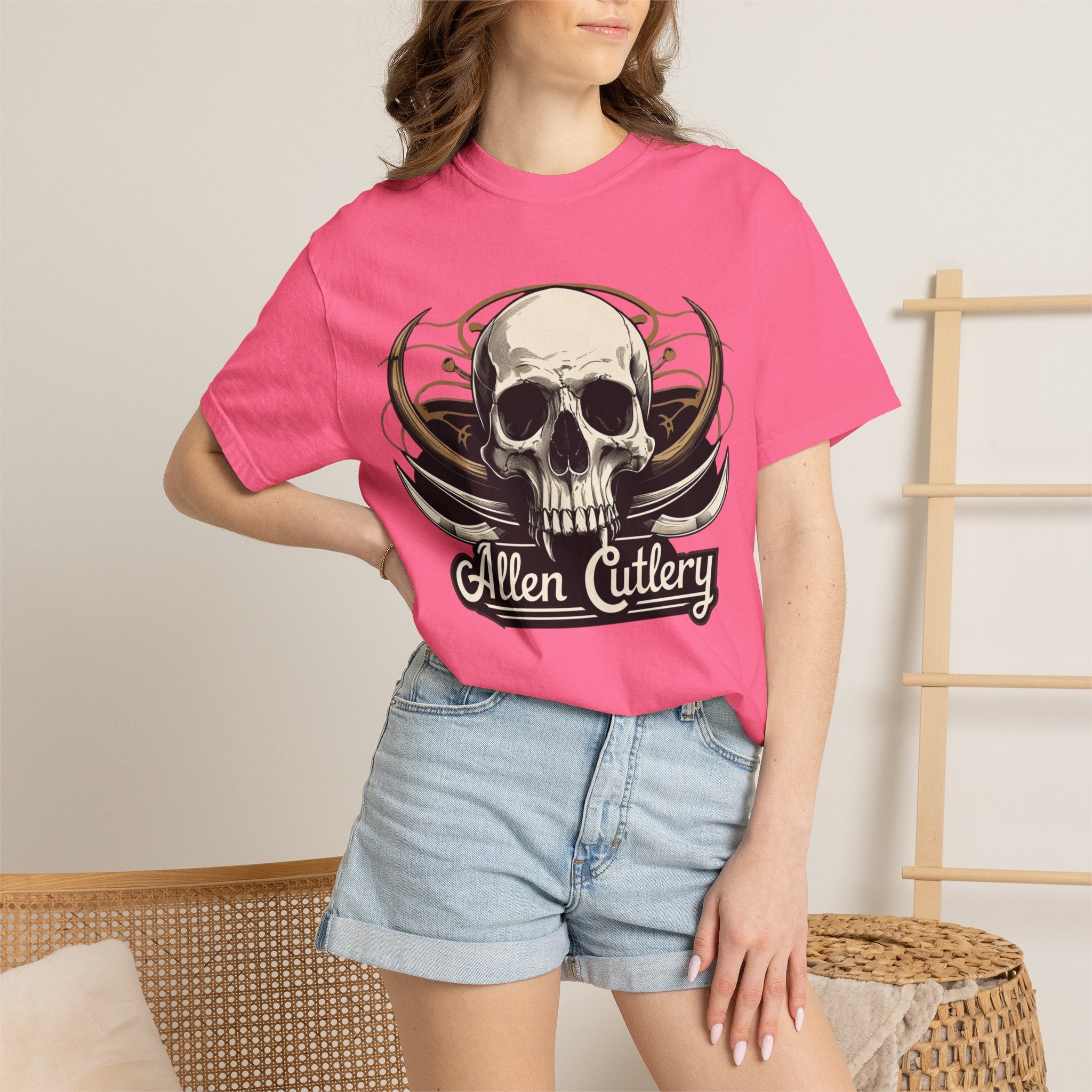 Skull Logo T-Shirt — "Allen Cutlery" Retro Gothic Tee