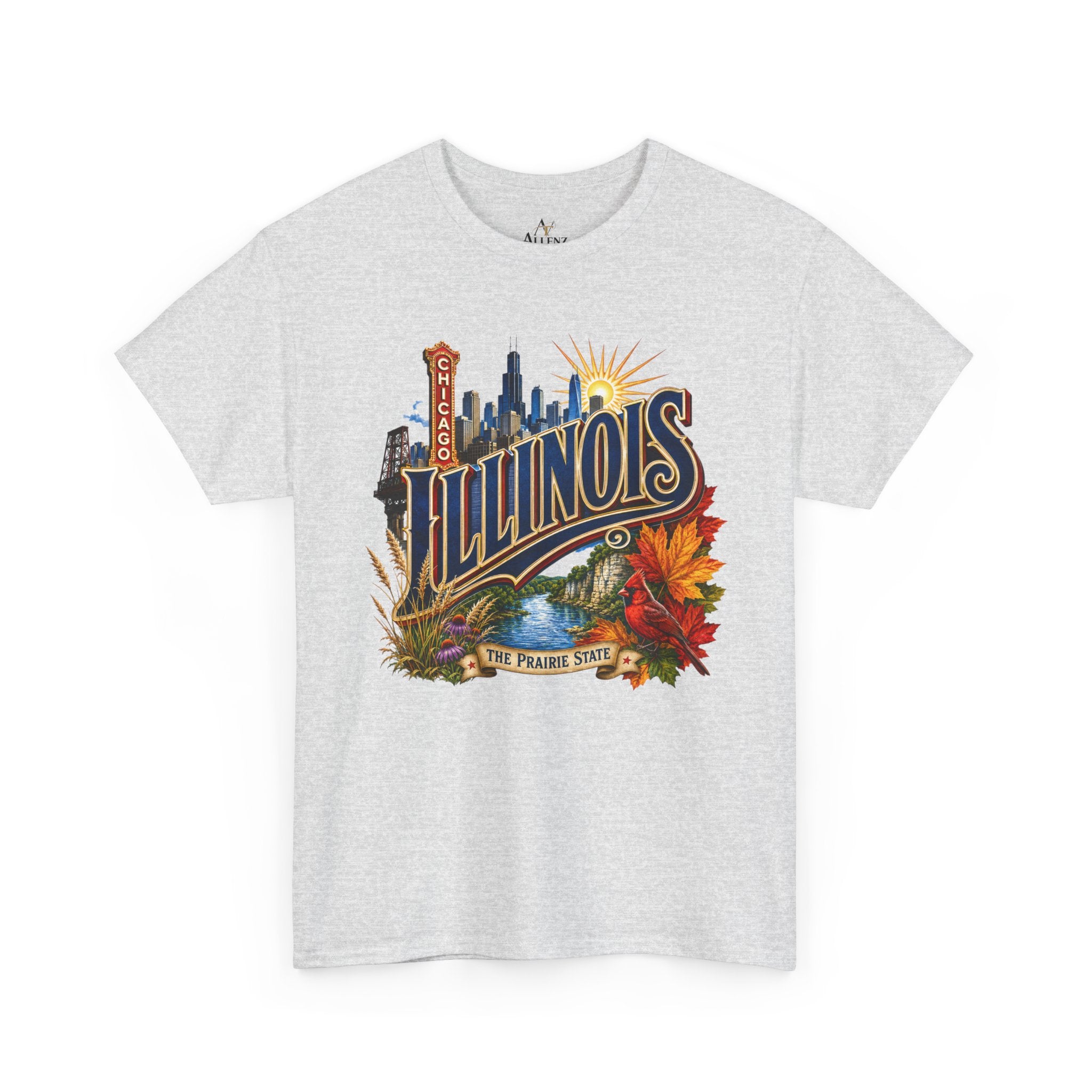 Unisex Heavy Cotton Tee 🌆 Illinois – Big City Energy and Prairie State Pride 🌆
