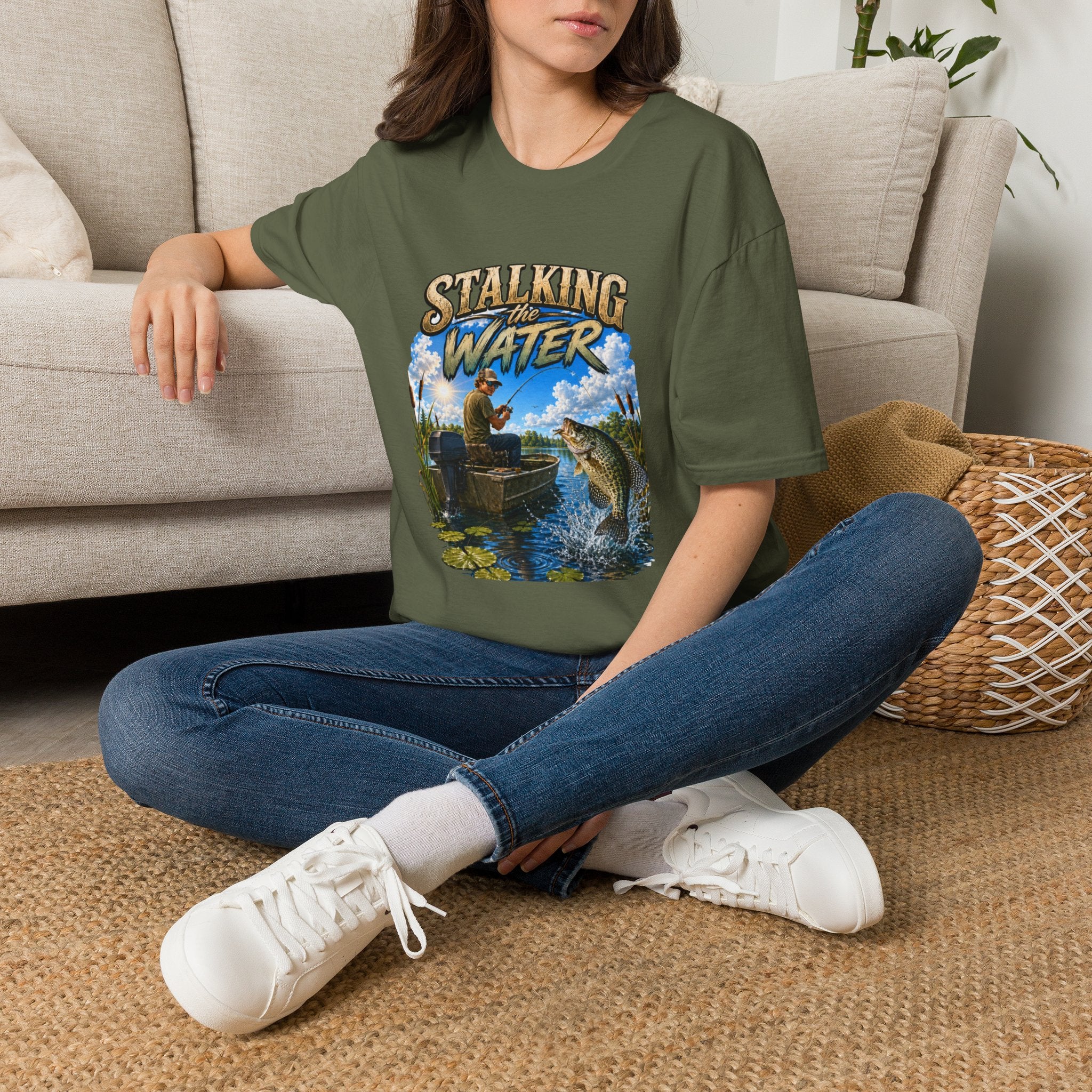 Stalking The Water Fishing Unisex Softstyle T-Shirt