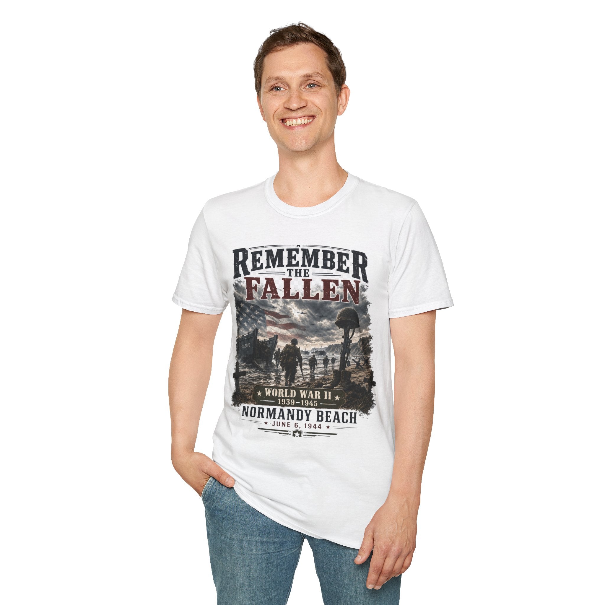 Remember the Fallen T-Shirt — Normandy Beach WWII Memorial Tee