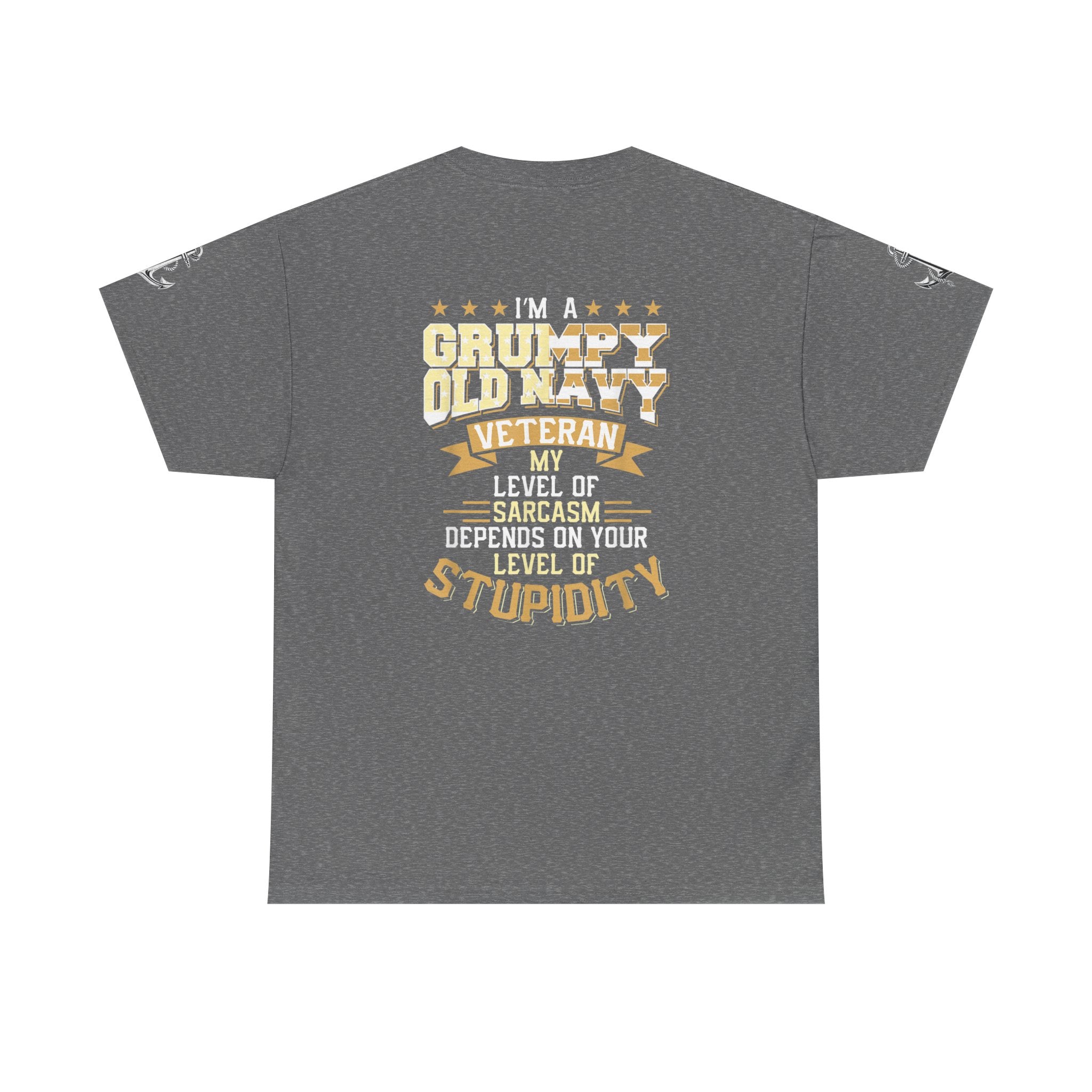 Unisex Heavy Cotton Tee⚓ “I’m A Grumpy Old Navy Veteran” Funny Veteran Shirt ⚓