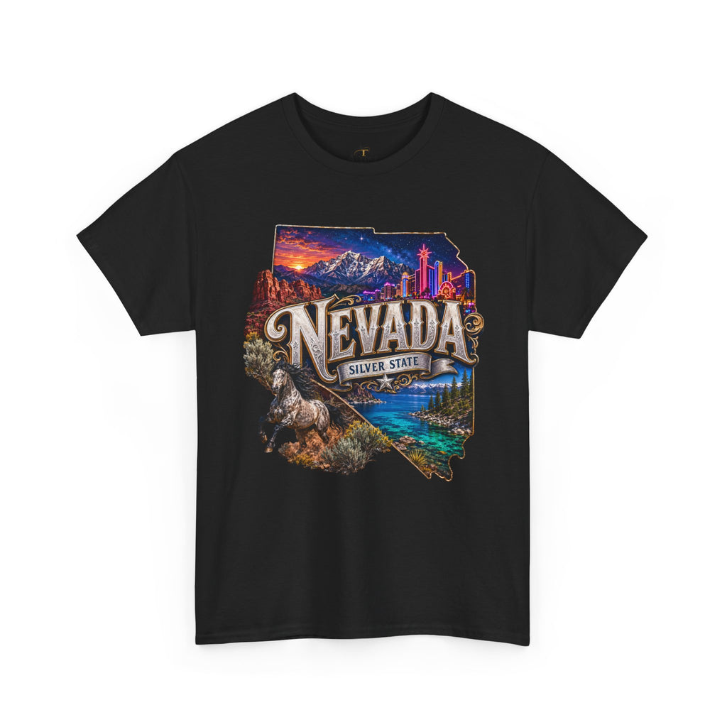 Unisex Heavy Cotton Tee🎰 Nevada – Desert Nights and Silver State Lights 🌵✨