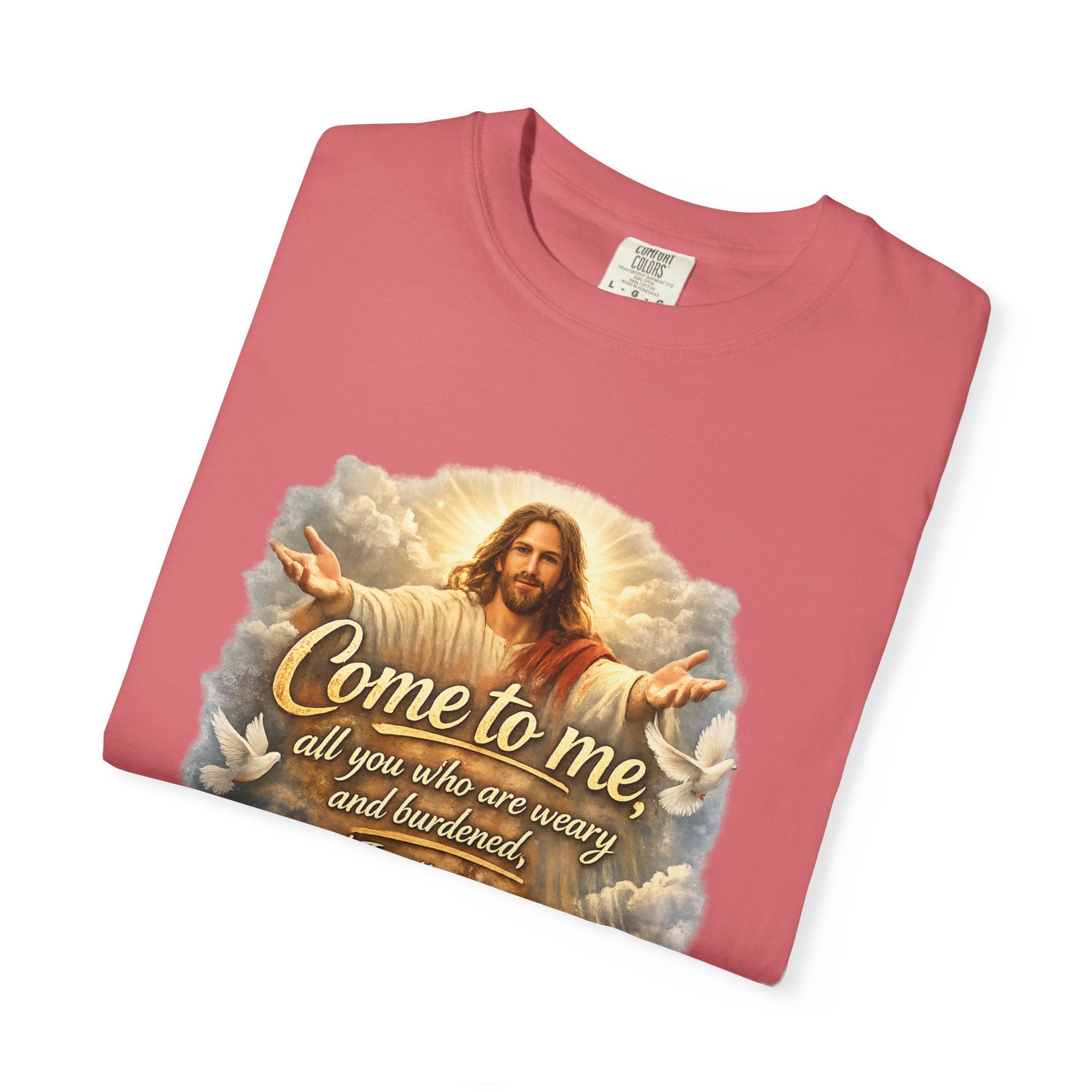 Come to Me Christian T-Shirt — "Come to me... and I will give you REST" Religious Faith Tee