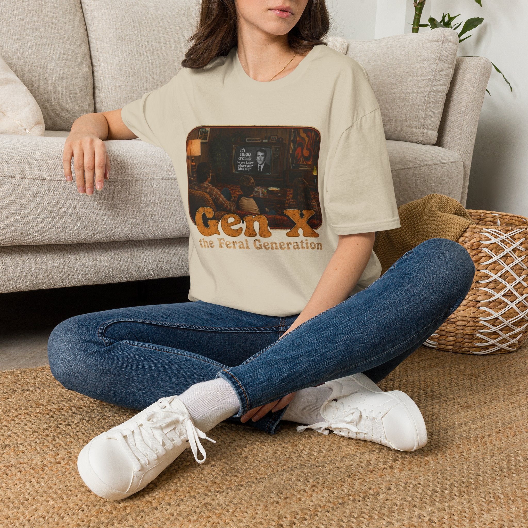 Gen X T-Shirt — "Gen X: The Feral Generation" Retro TV Nostalgia Tee