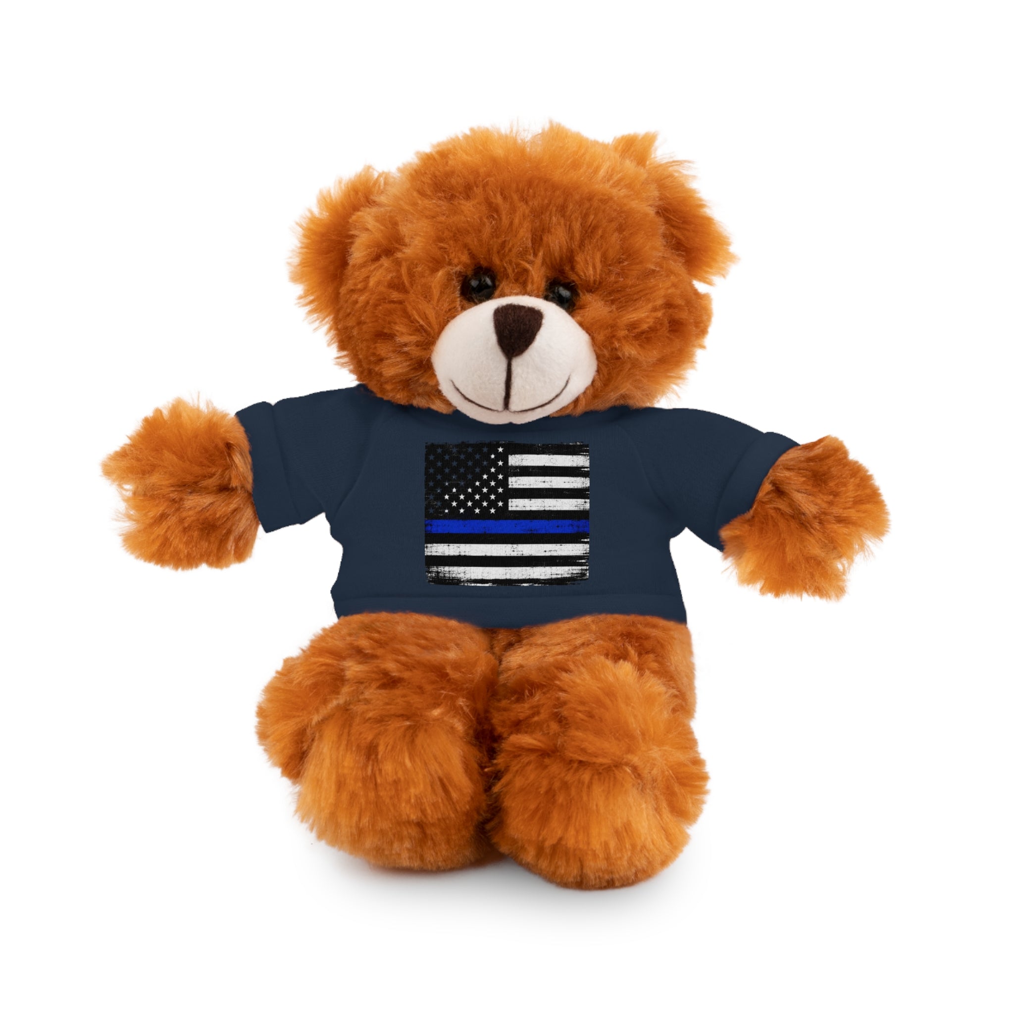 Kids Stuffed Animal with Thin Blue line flag Tee