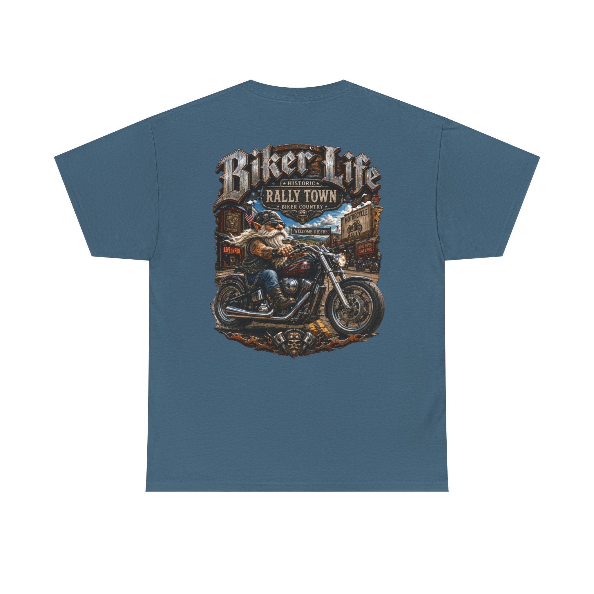 Gnome Biker Life Unisex Heavy Cotton Tee