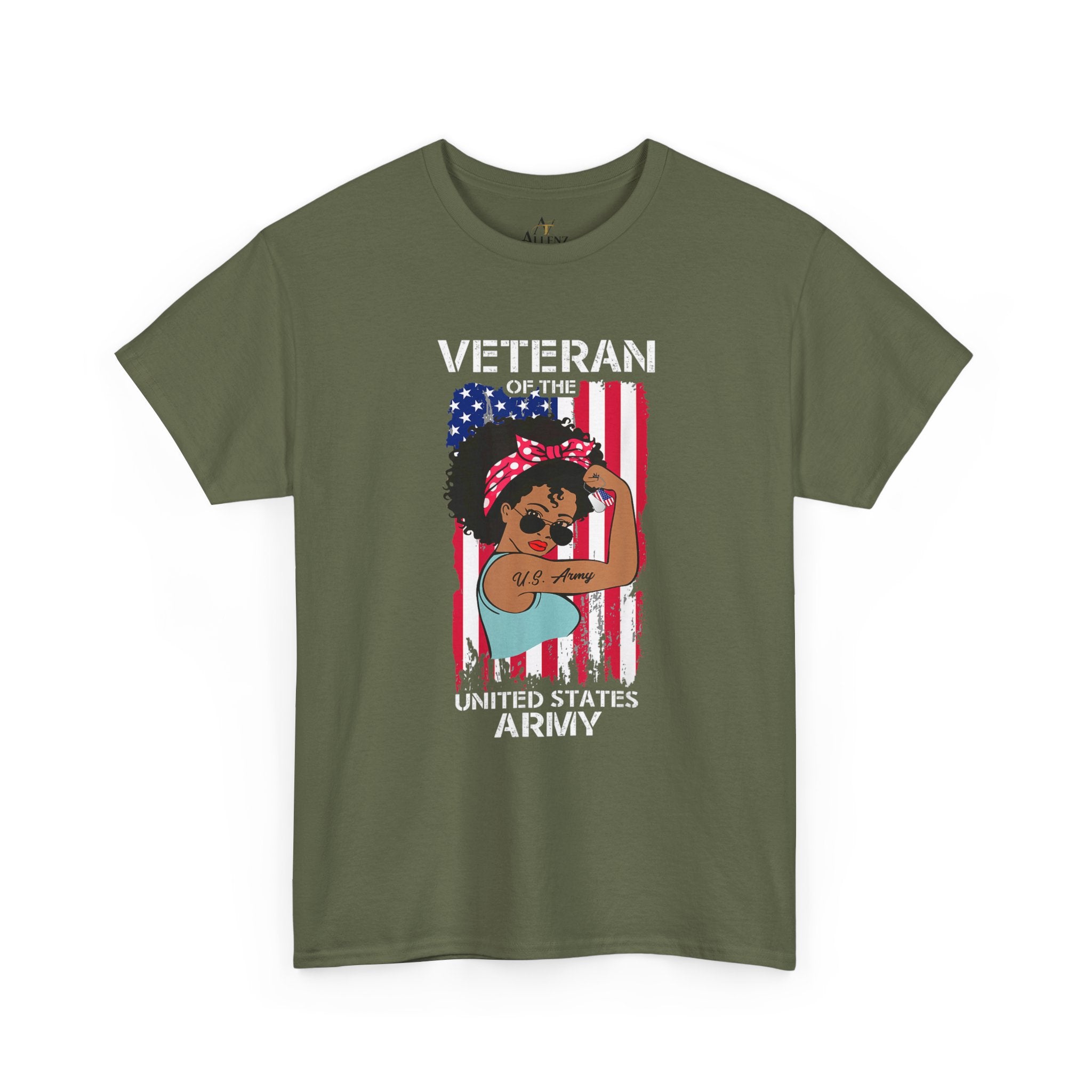 Unisex Heavy Cotton Tee✨ Melanin Army Veteran T-Shirt – Strong, Proud and Fearless ✨