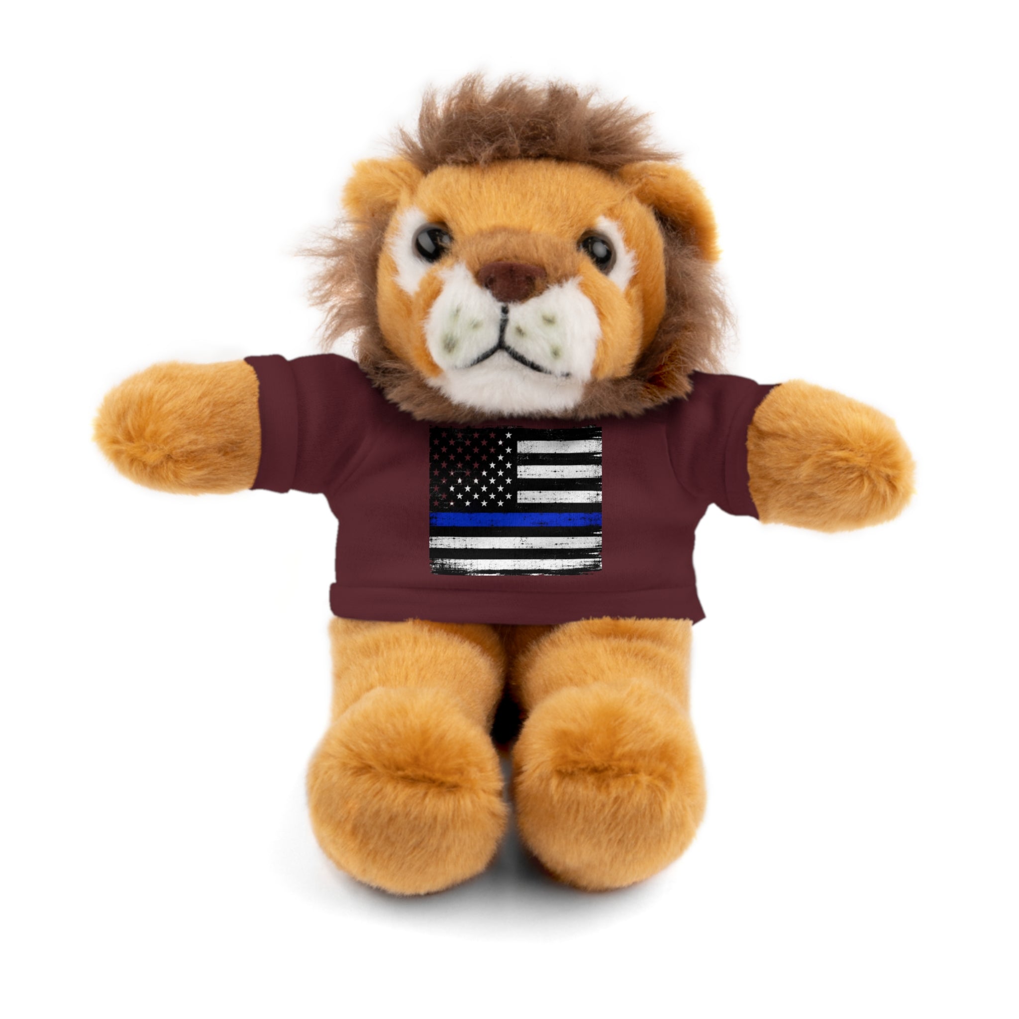 Kids Stuffed Animal with Thin Blue line flag Tee