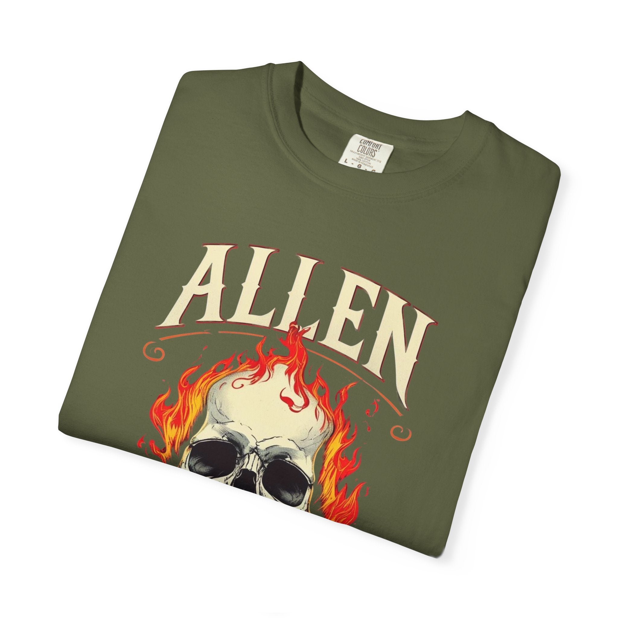 Skull and Flames Cutlery T-Shirt — Allen Cutlery Graphic Tee
