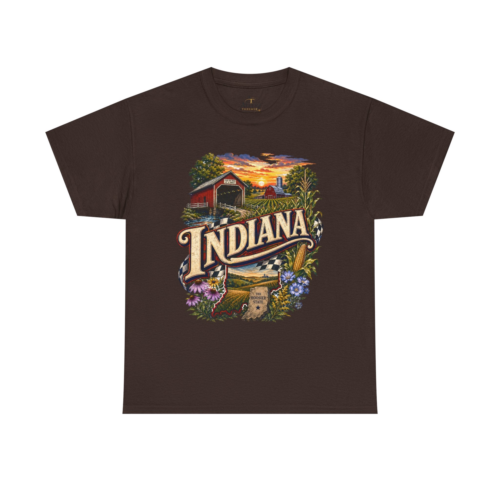 Unisex Heavy Cotton Tee 🌽 Indiana – Heartland Pride and Hoosier Tradition 🌽