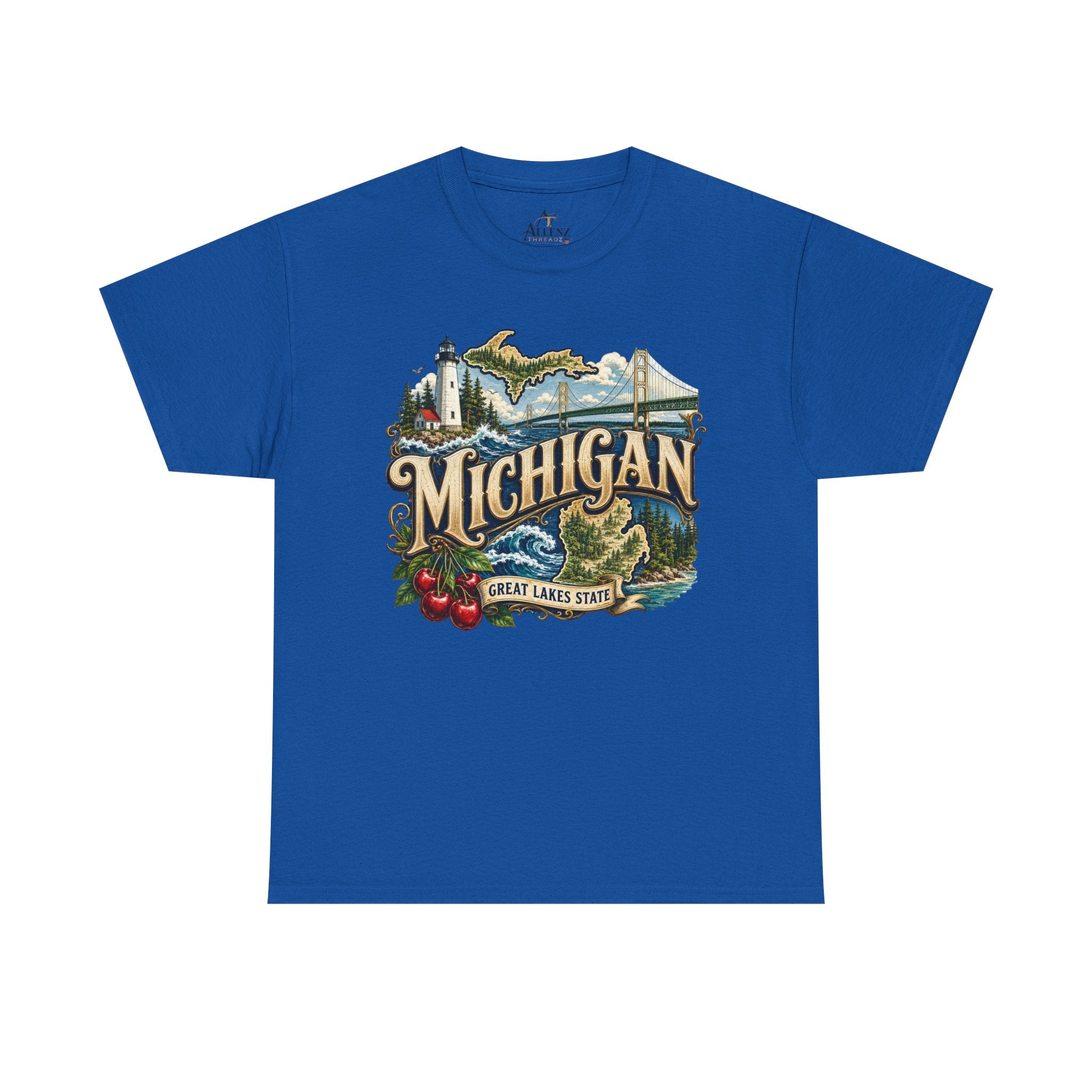Unisex Heavy Cotton Tee🌊 Michigan – Great Lakes Beauty and Northern Adventure 🌊