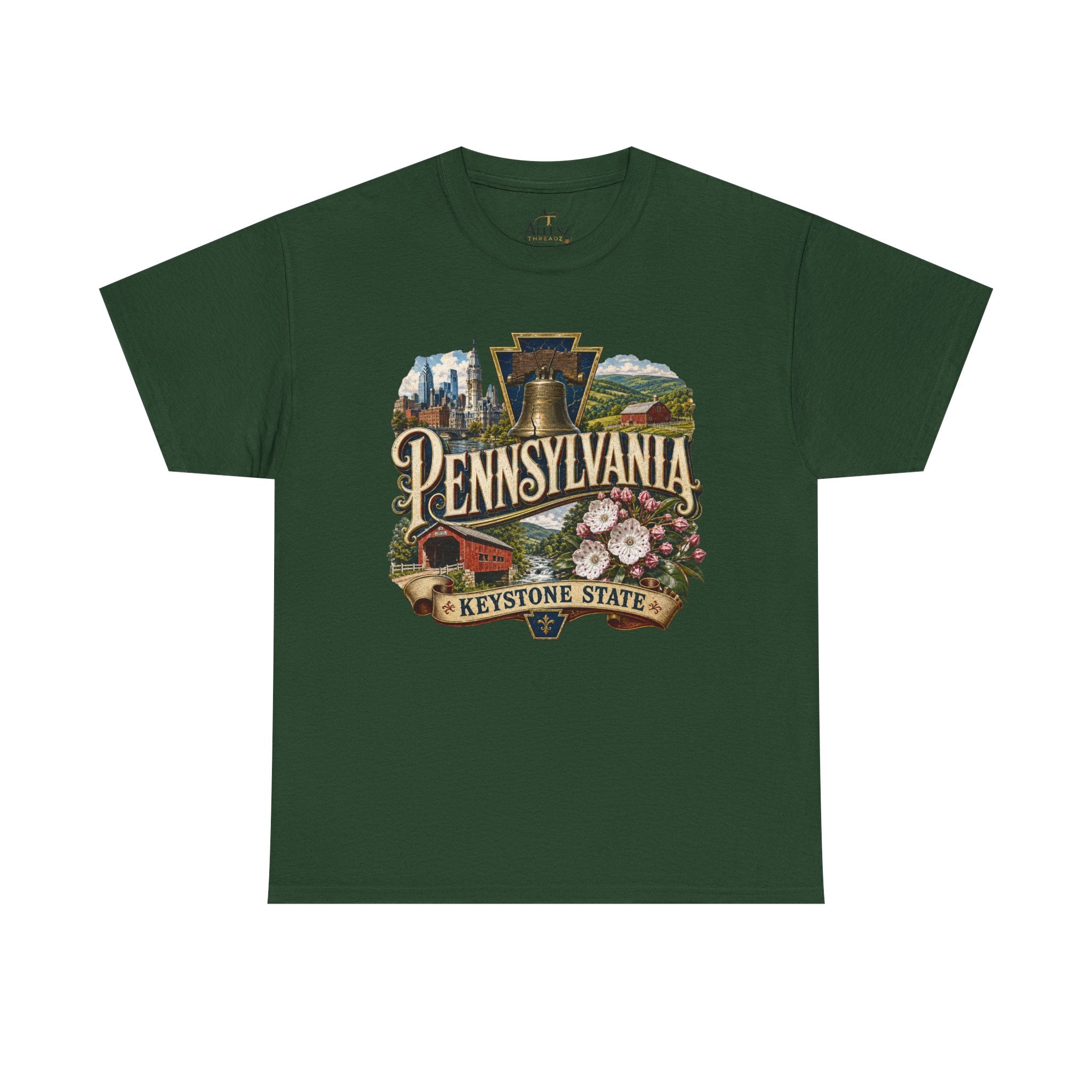 Unisex Heavy Cotton Tee🛎️ Pennsylvania – Pride of the Keystone State 🌄
