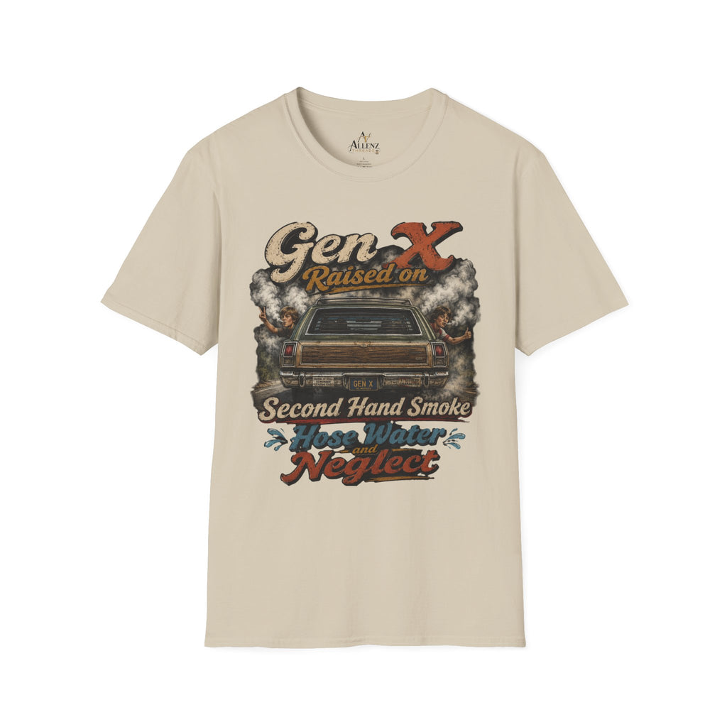 Gen X T-Shirt — "Raised on Secondhand Smoke, Hose Water, Neglect" Retro Car Vintage Tee