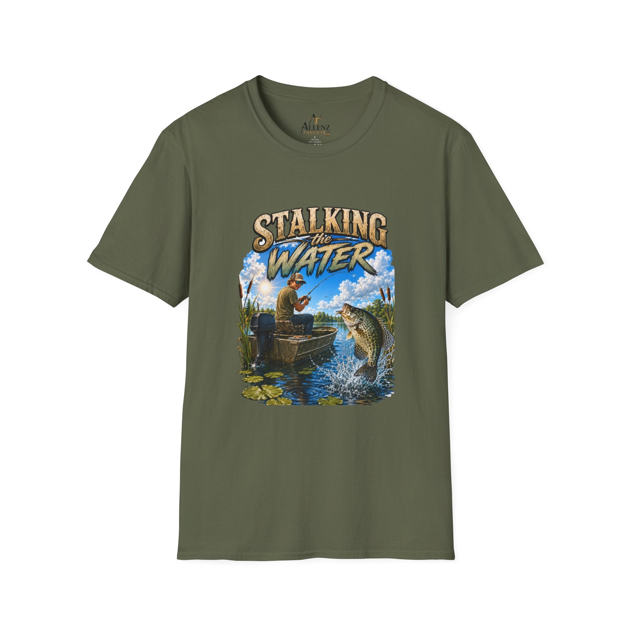 Stalking The Water Fishing Unisex Softstyle T-Shirt