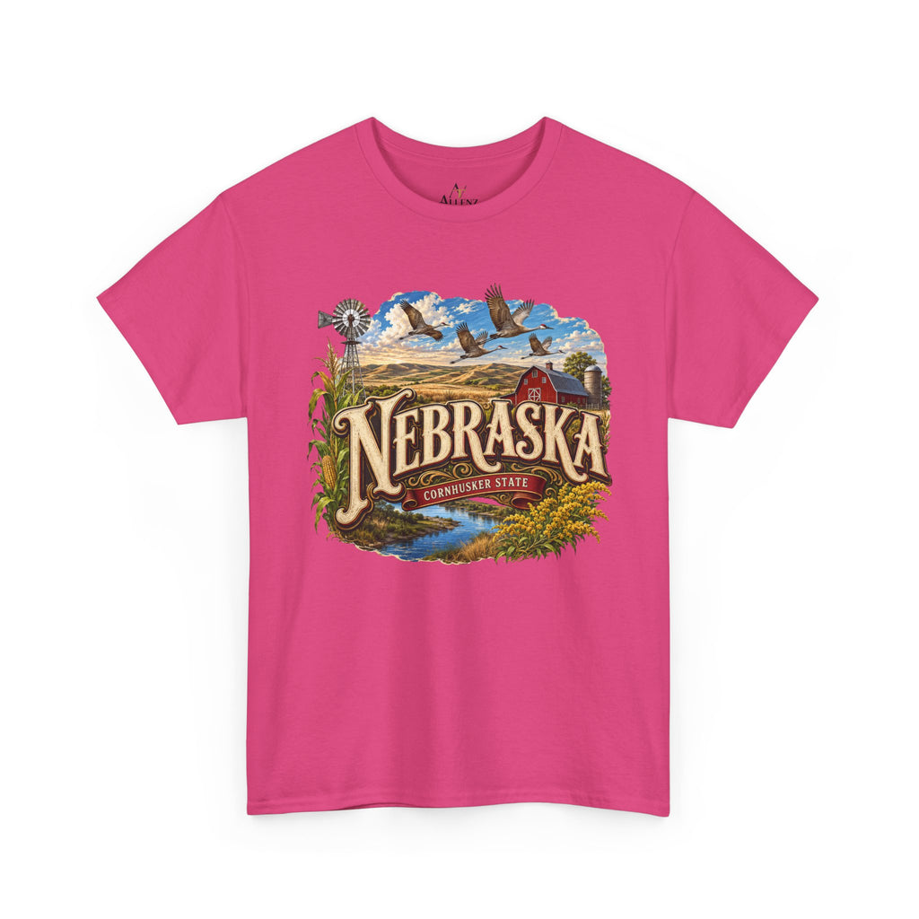 Unisex Heavy Cotton Tee🌾 Nebraska – Heartland Heritage and Prairie Pride 🌾