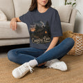 Country Livin' Cabin T‑Shirt — Rustic Sunset Woodlands Graphic Tee