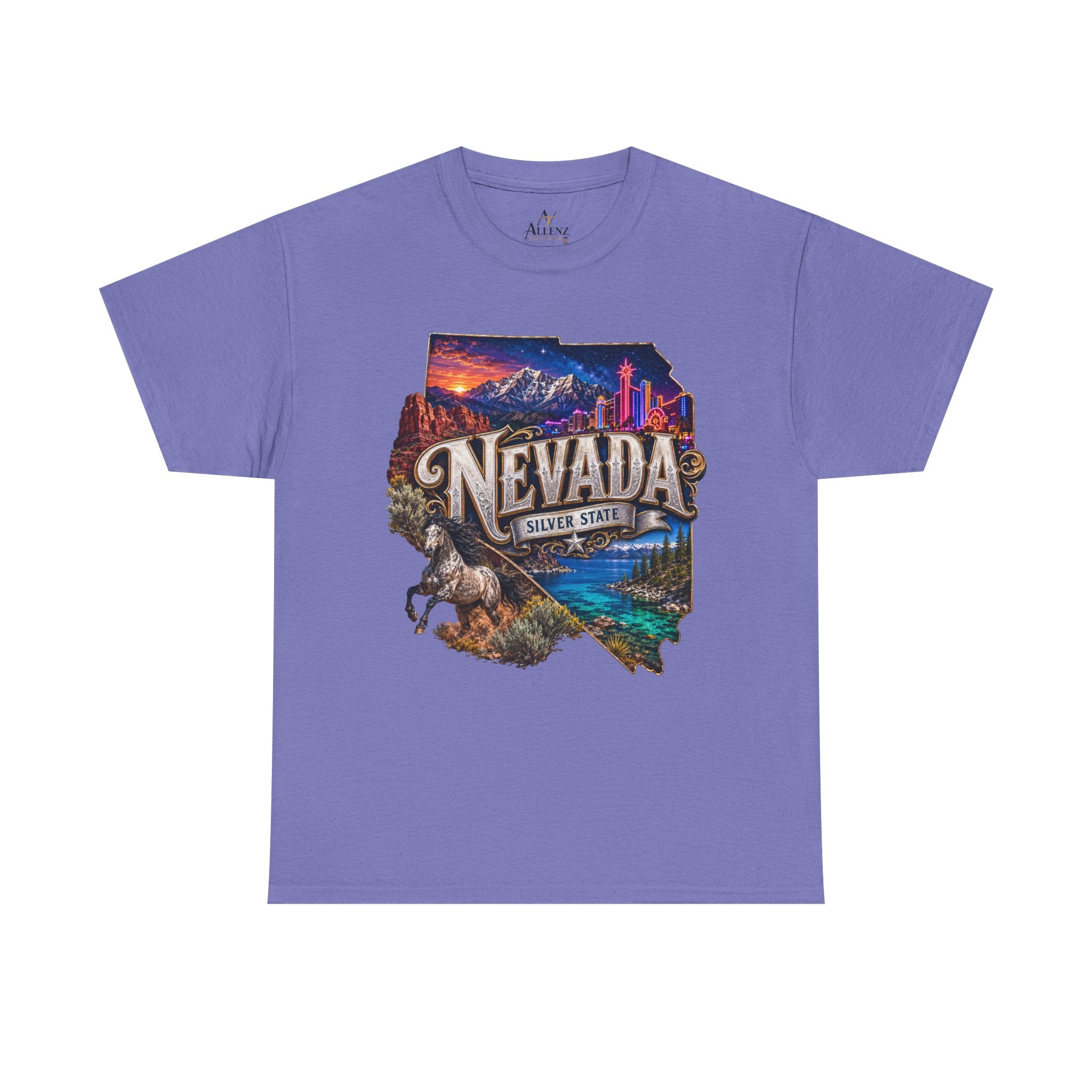 Unisex Heavy Cotton Tee🎰 Nevada – Desert Nights and Silver State Lights 🌵✨