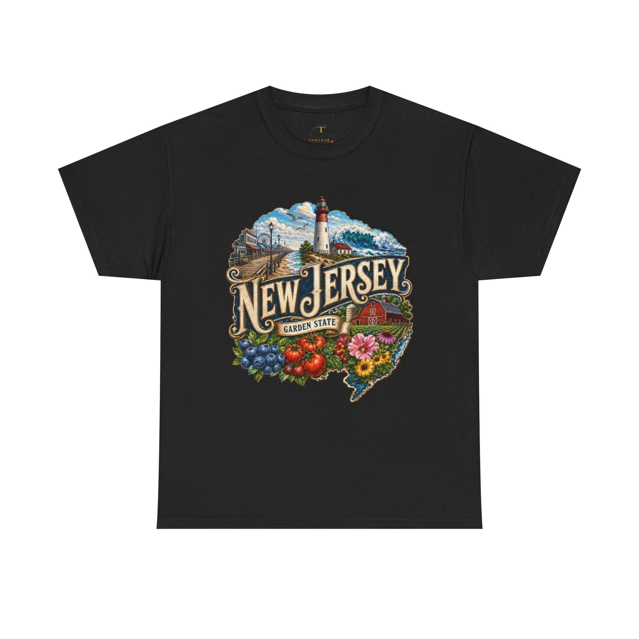 Unisex Heavy Cotton Tee🌊 New Jersey – Coastal Charm and Garden State Pride 🍅🫐