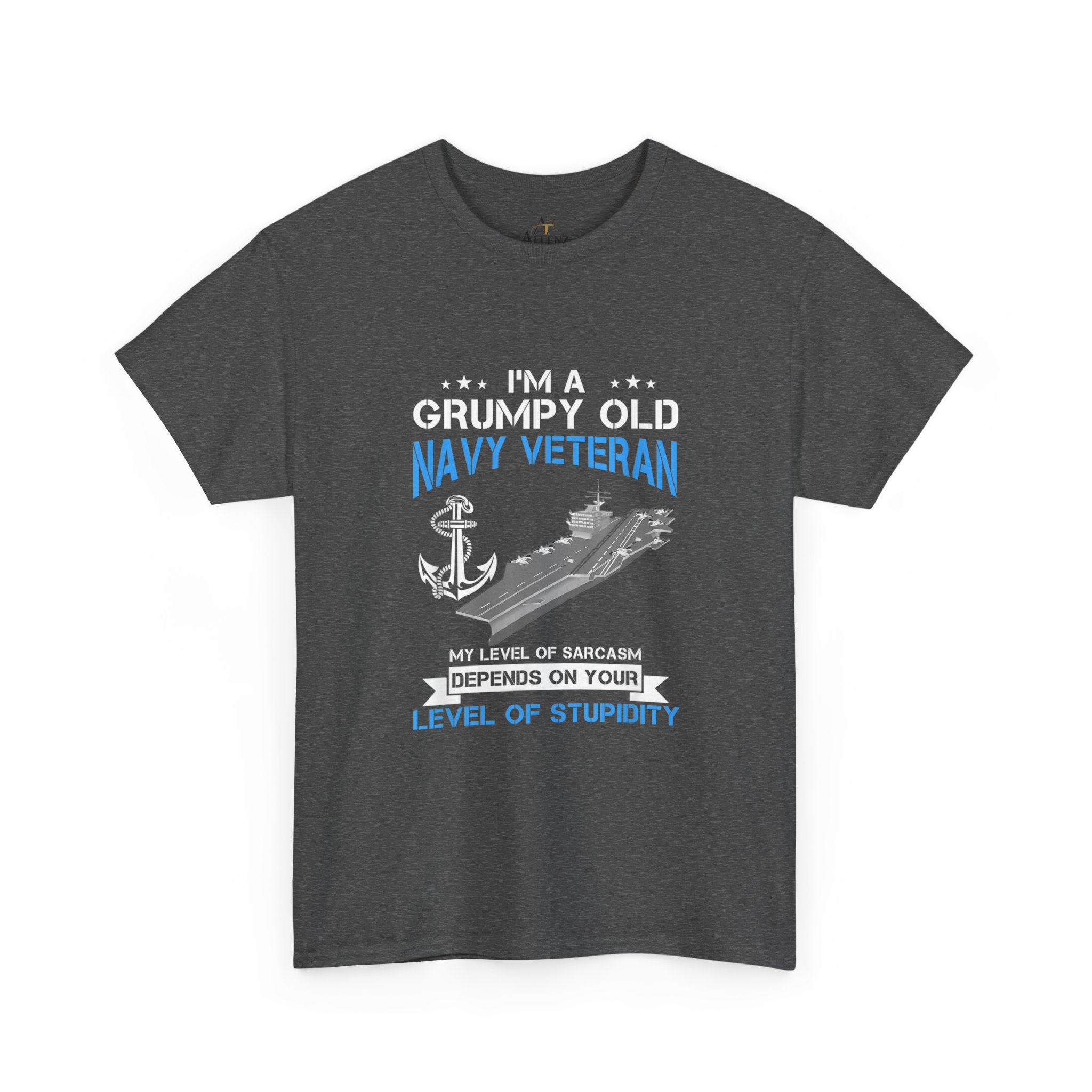 Unisex Heavy Cotton Tee⚓ “I’m A Grumpy Old Navy Veteran” Funny Veteran T-Shirt ⚓