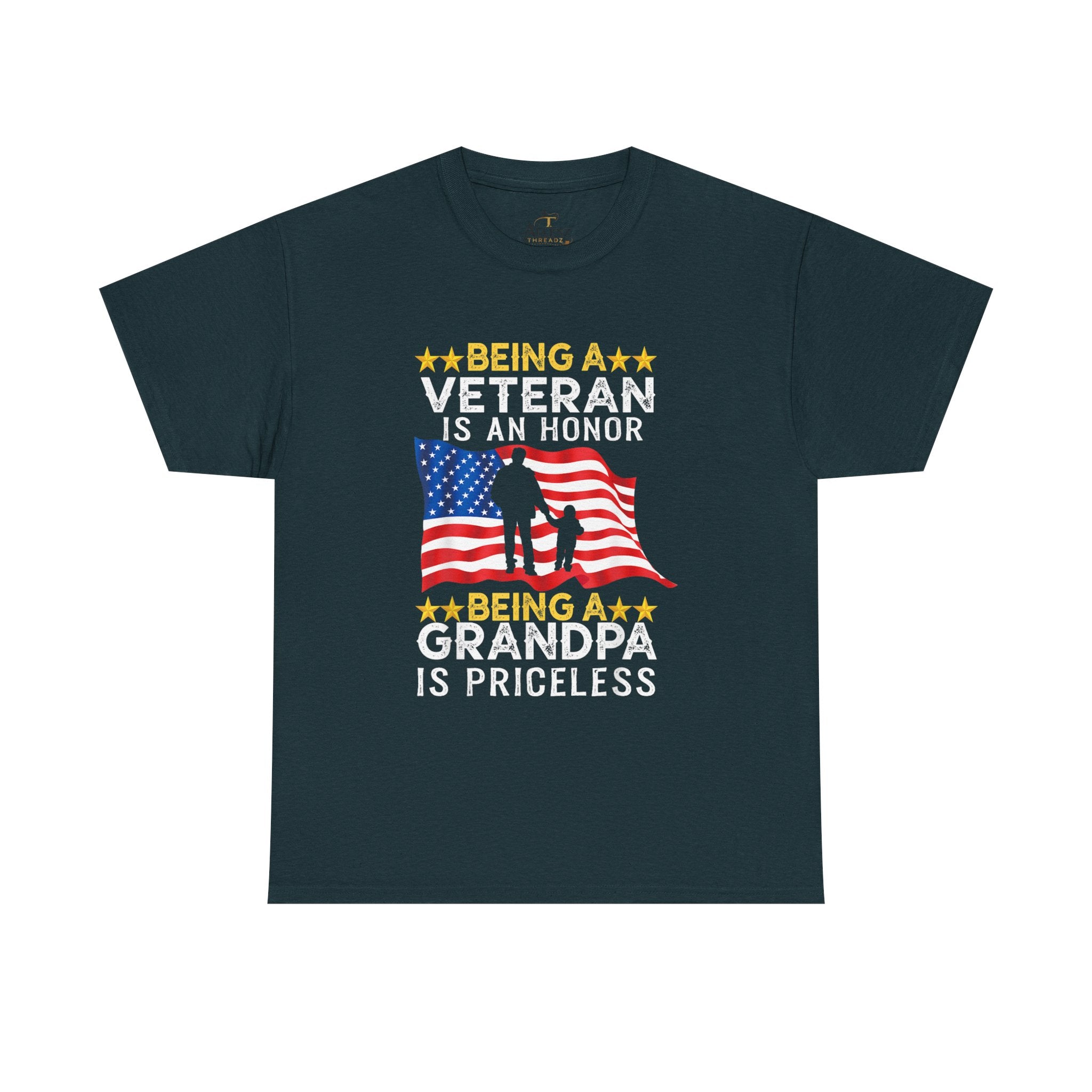 Unisex Heavy Cotton Tee Veteran Grandpa Patriotic