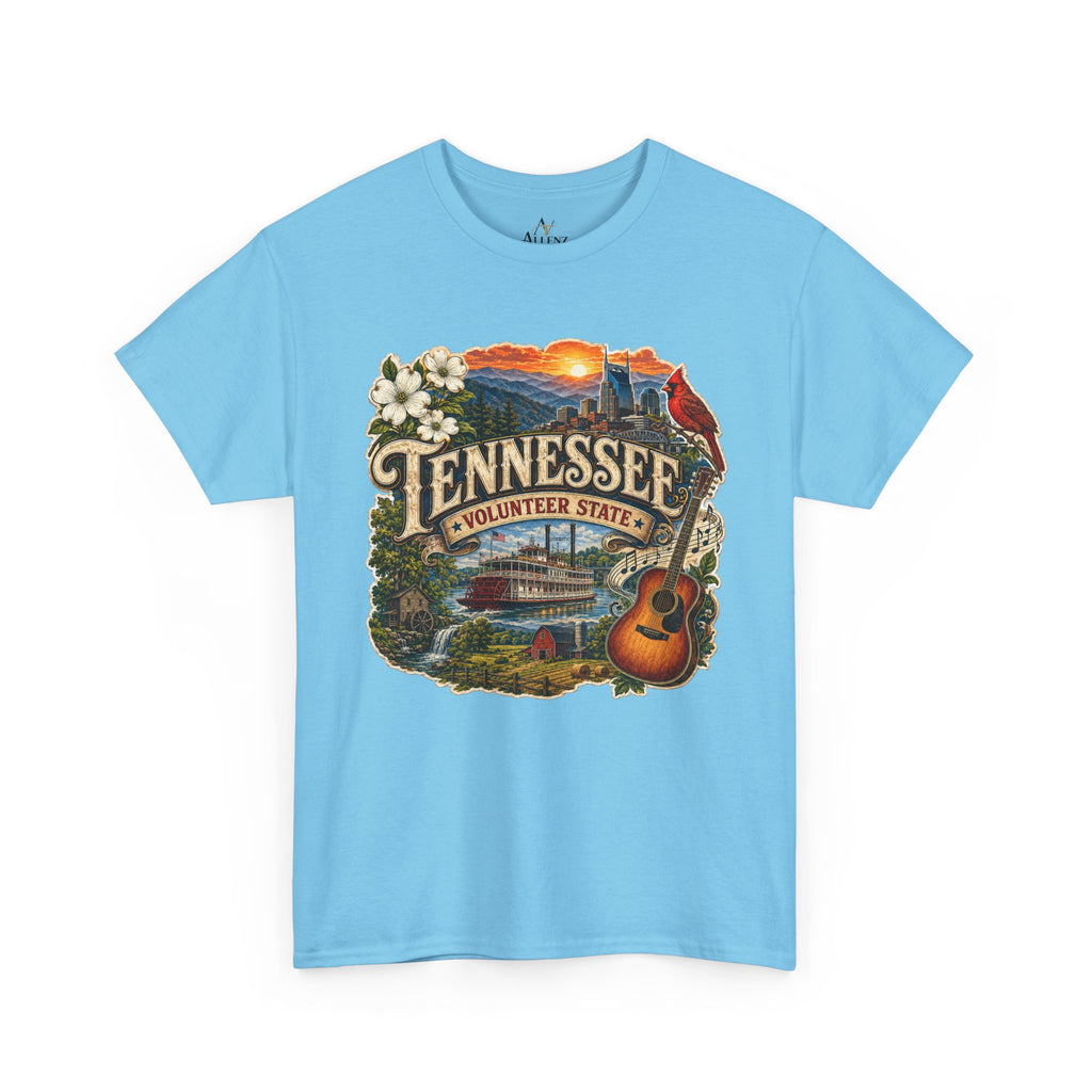 Unisex Heavy Cotton Tee🎸 Tennessee – Heart of the Volunteer State 🌄🎶