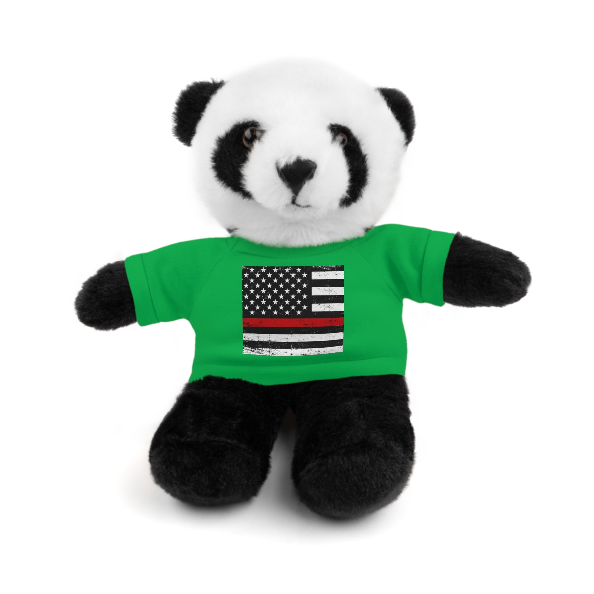Kids Stuffed Animal with Thin Red line flag Tee