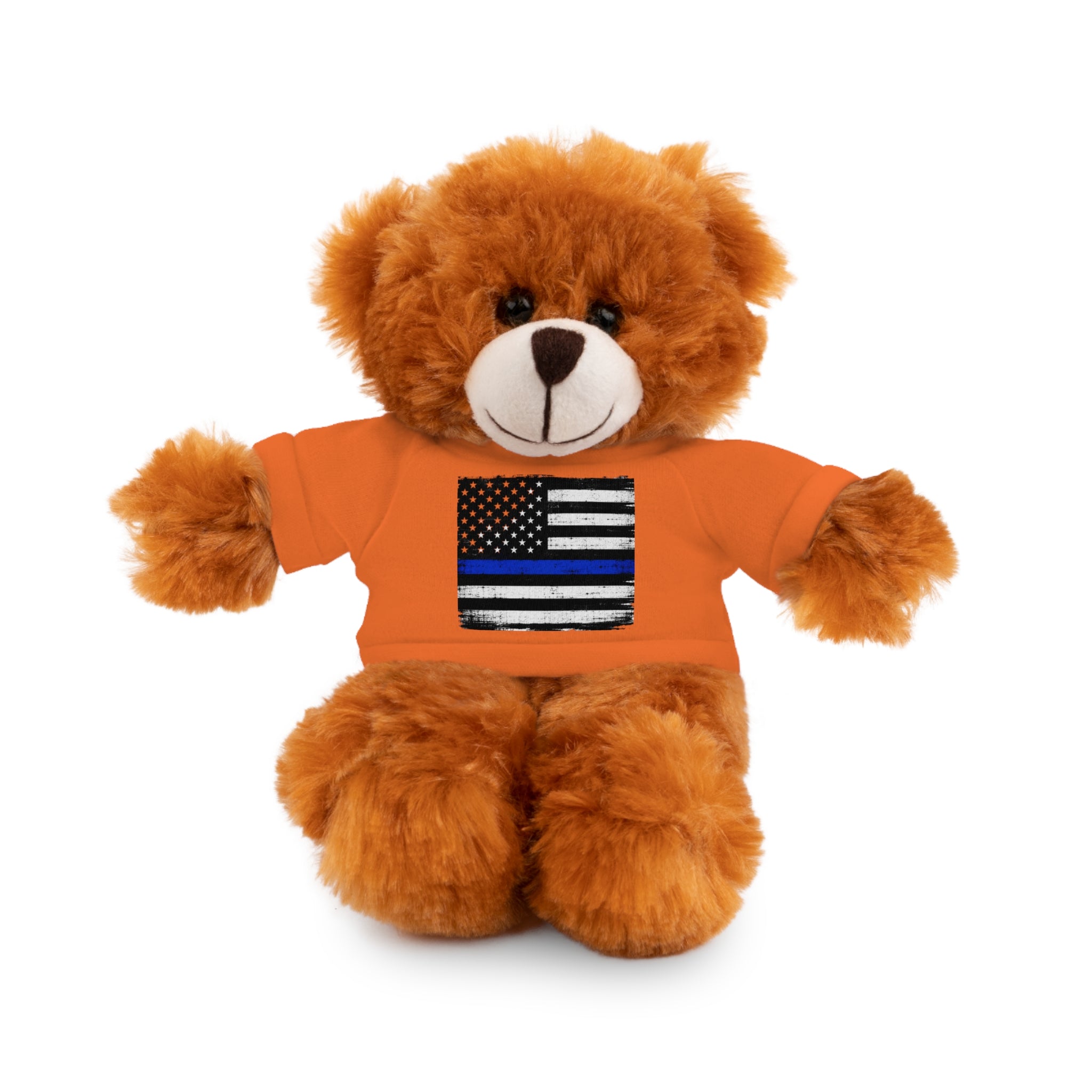 Kids Stuffed Animal with Thin Blue line flag Tee