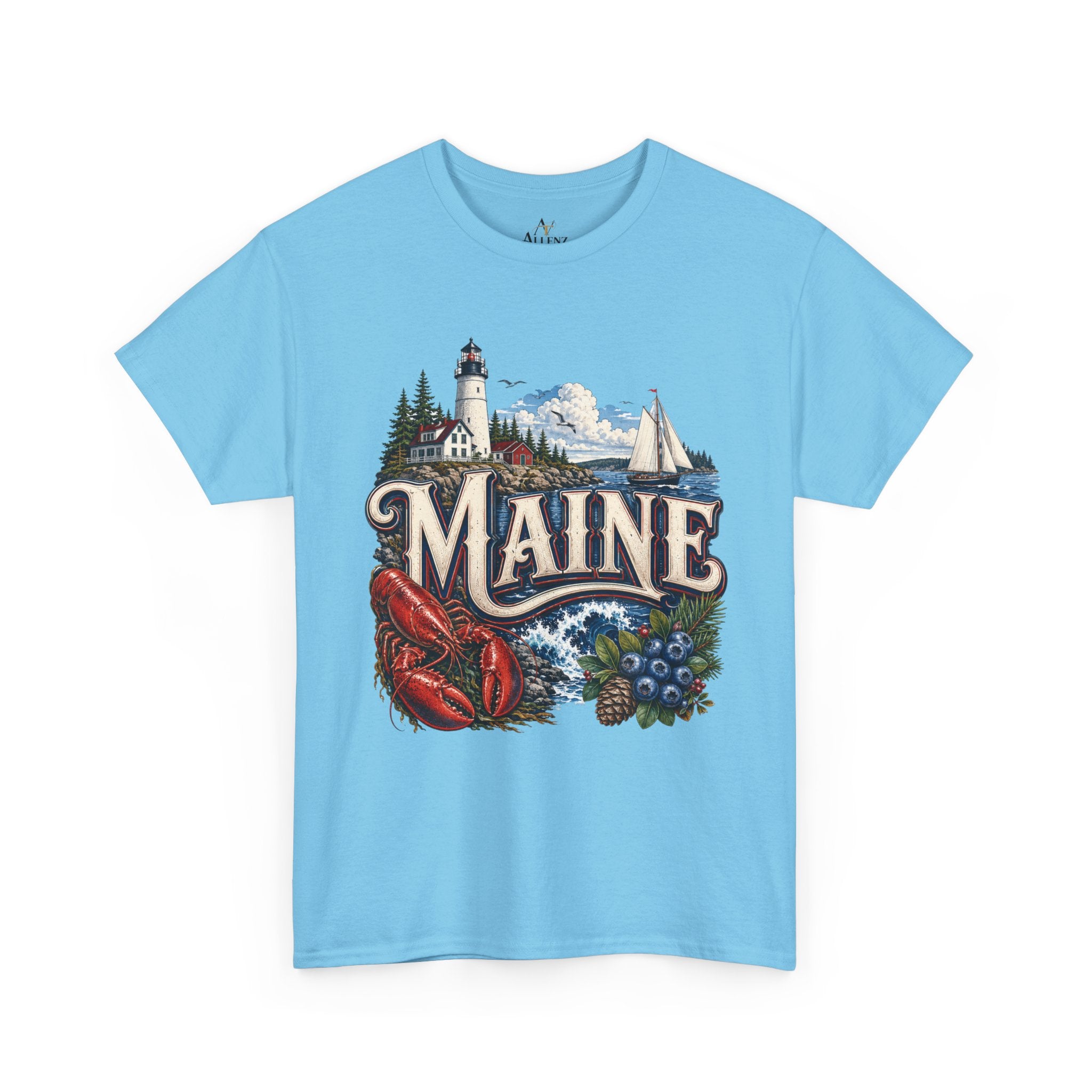 Unisex Heavy Cotton Tee 🦞 Maine – Coastal Beauty and New England Charm 🦞