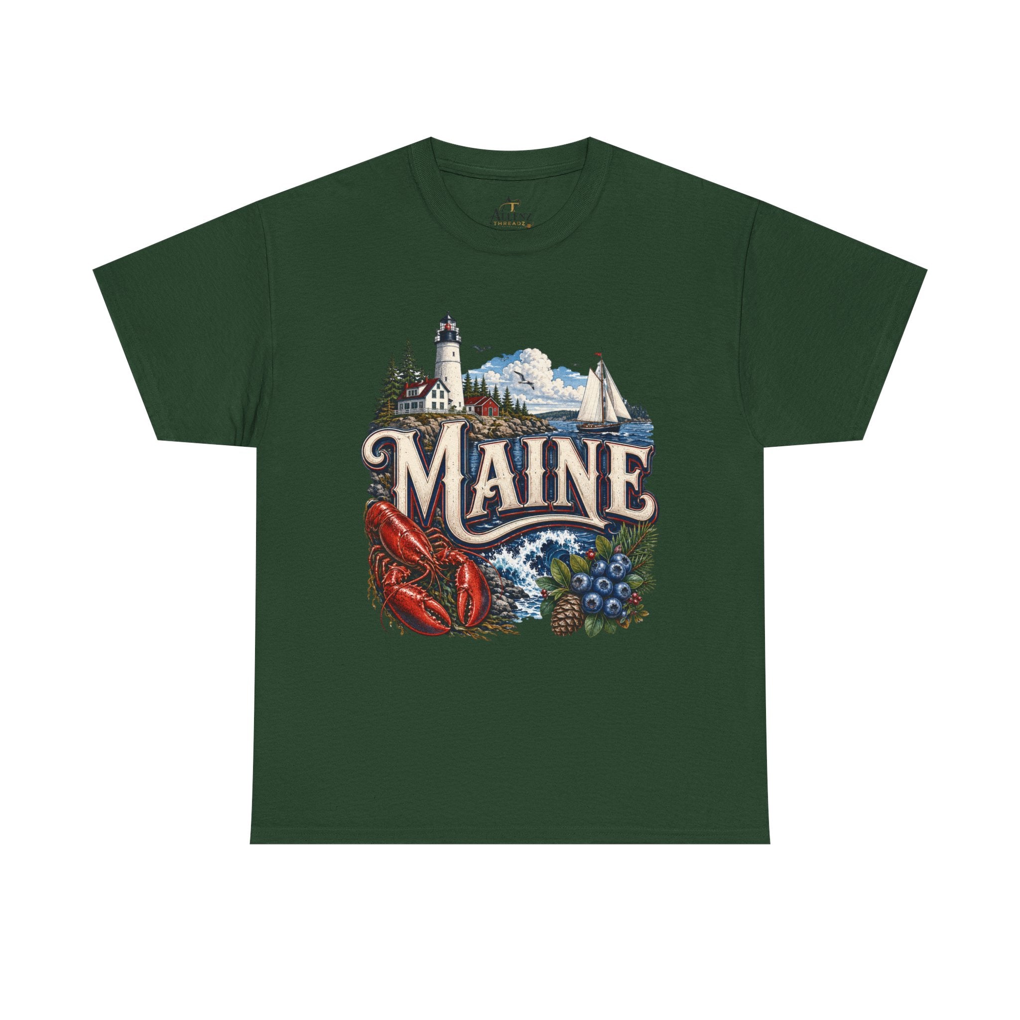 Unisex Heavy Cotton Tee 🦞 Maine – Coastal Beauty and New England Charm 🦞