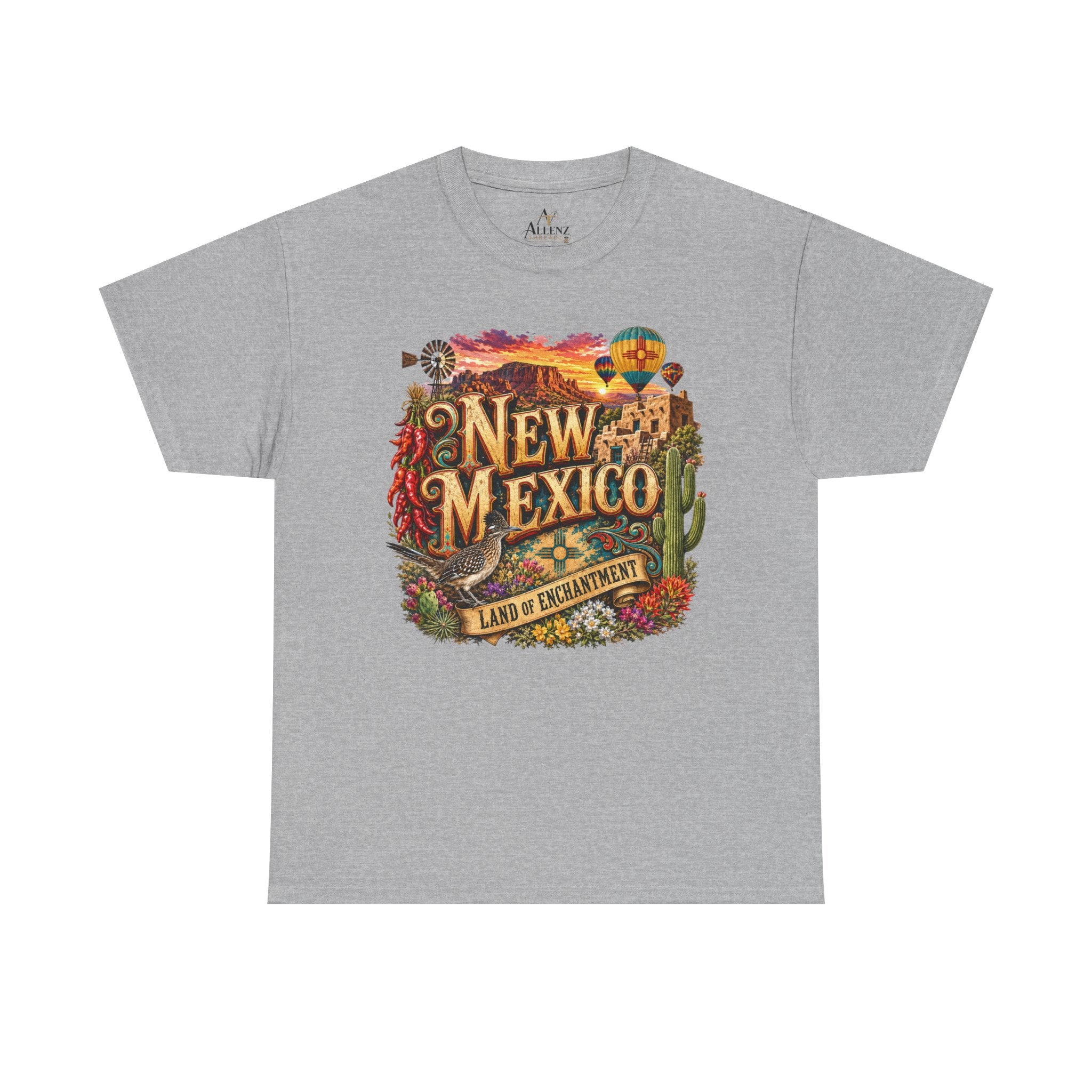 Unisex Heavy Cotton Tee🌵 New Mexico – Land of Enchantment Desert Spirit 🌄🎈