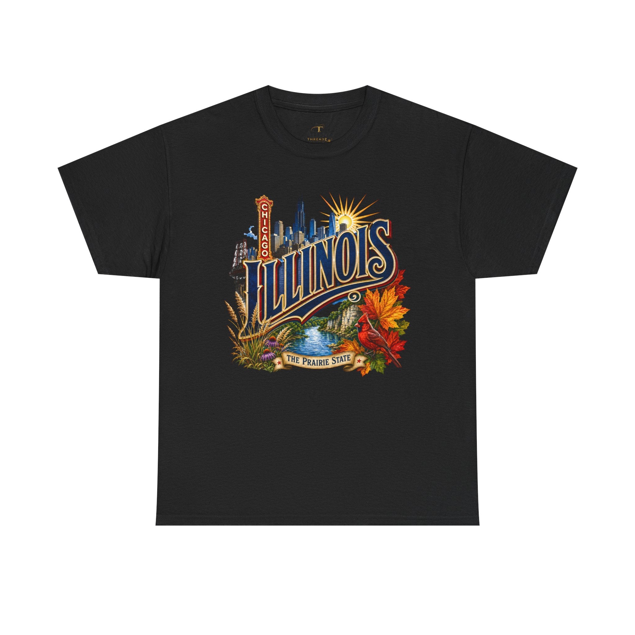 Unisex Heavy Cotton Tee 🌆 Illinois – Big City Energy and Prairie State Pride 🌆