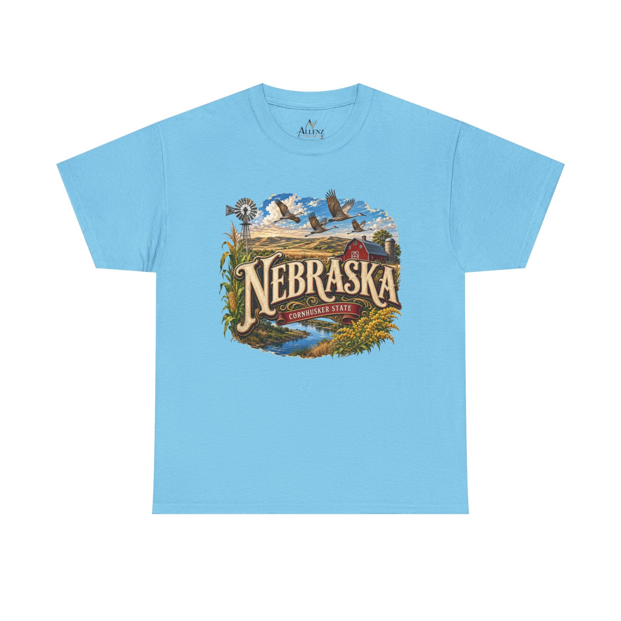 Unisex Heavy Cotton Tee🌾 Nebraska – Heartland Heritage and Prairie Pride 🌾
