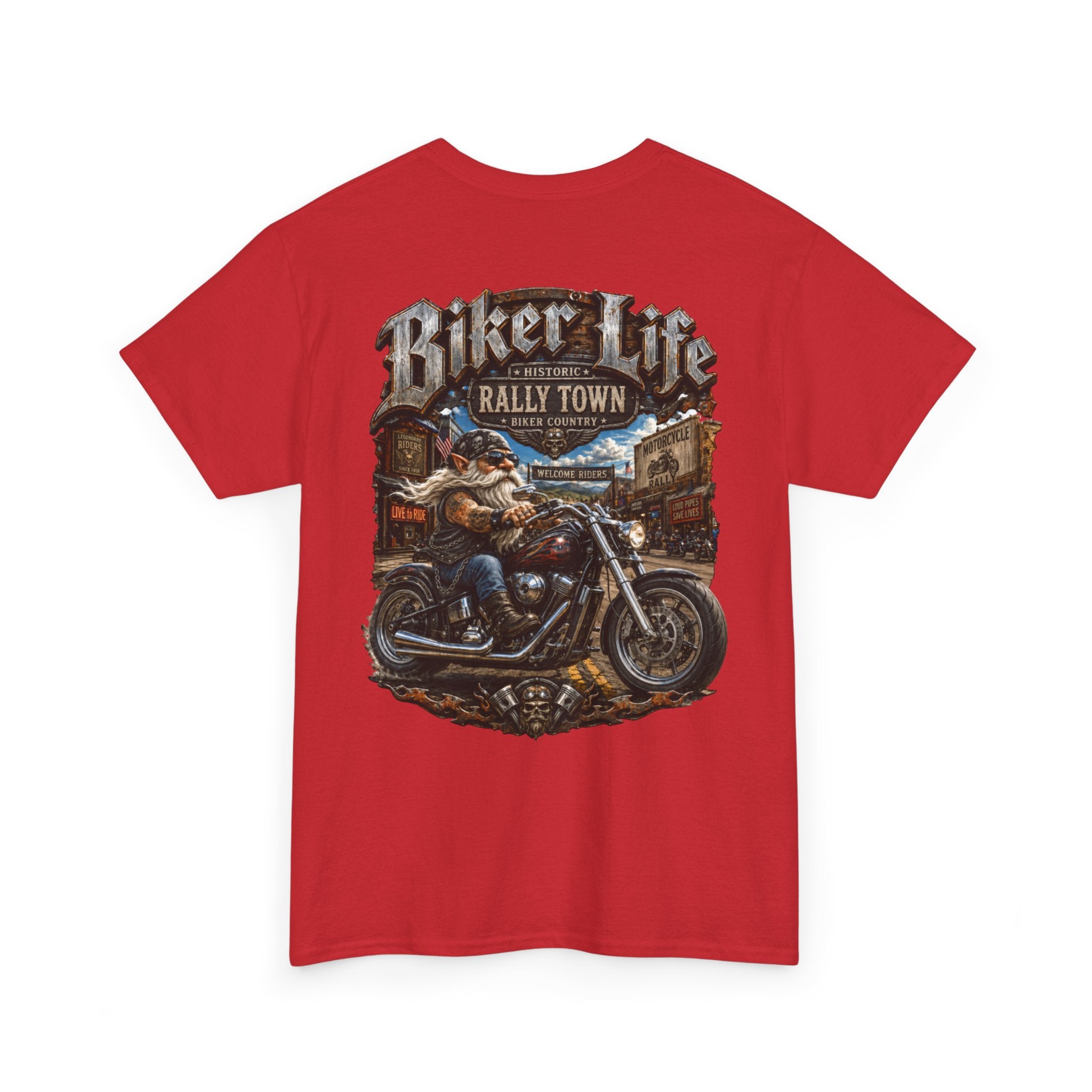Gnome Biker Life Unisex Heavy Cotton Tee