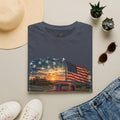 American Vintage Truck T-Shirt — Flag Sunset Patriotic Tee