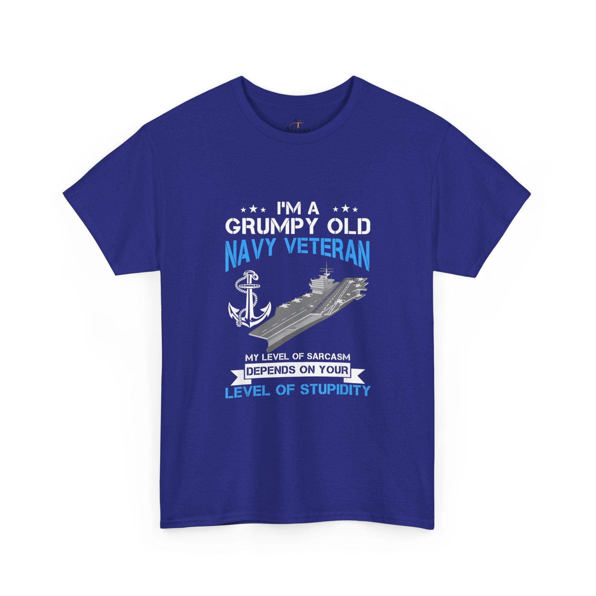 Unisex Heavy Cotton Tee⚓ “I’m A Grumpy Old Navy Veteran” Funny Veteran T-Shirt ⚓