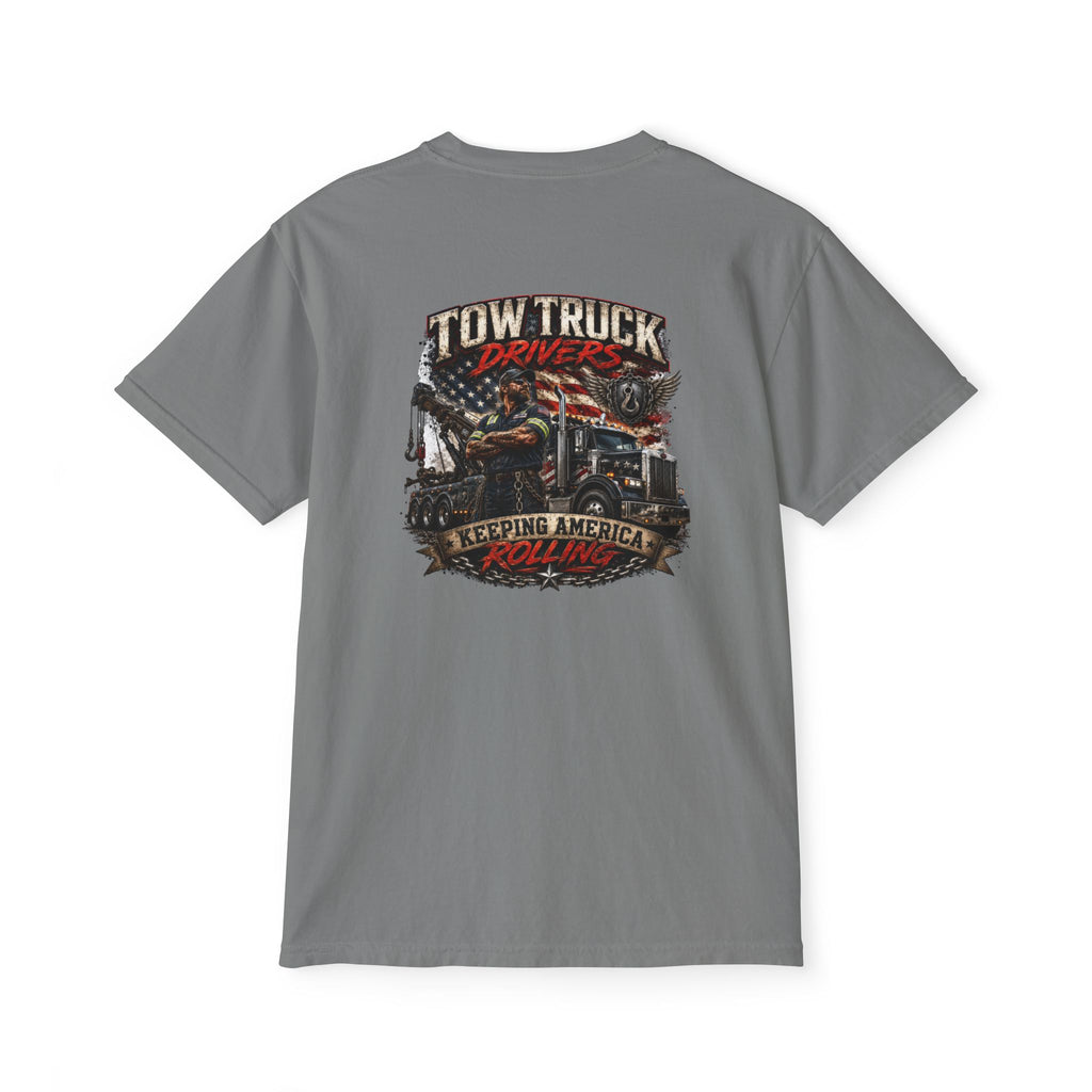 Tow Truck Driver Unisex Garment-Dyed Pocket T-Shirt