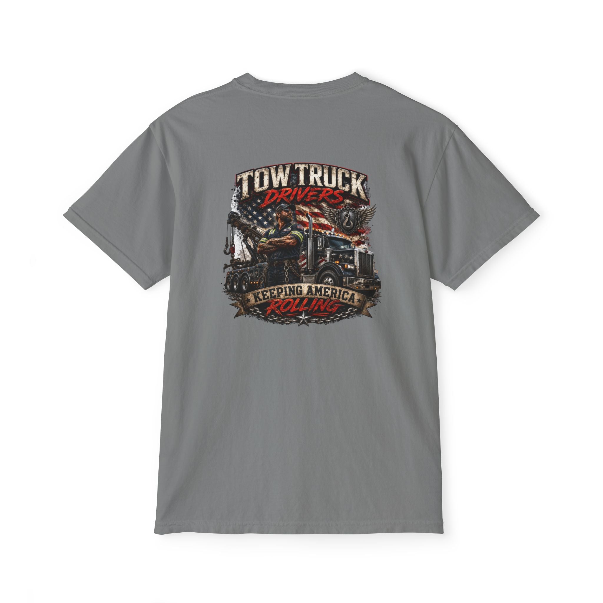 Tow Truck Driver Unisex Garment-Dyed Pocket T-Shirt
