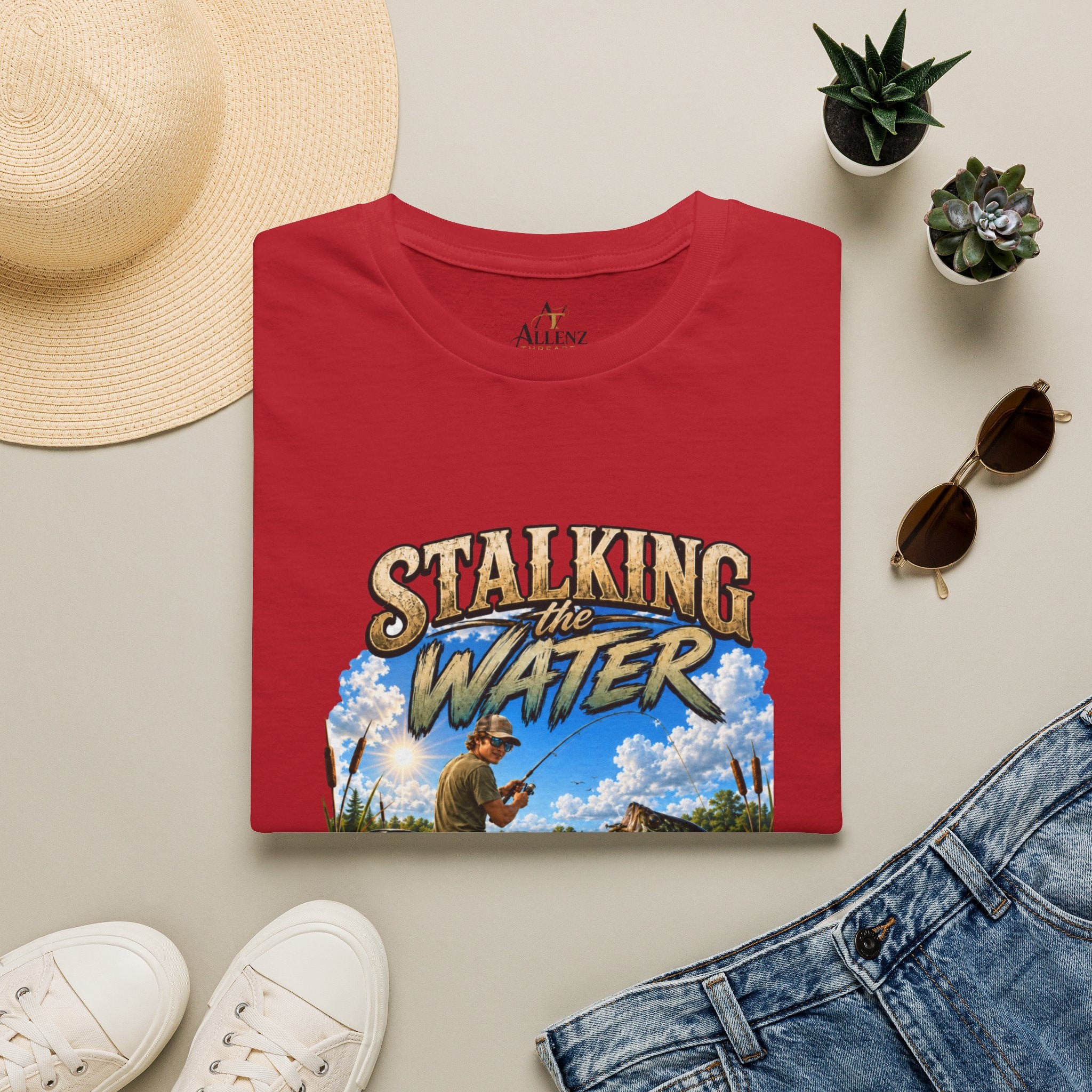 Stalking The Water Fishing Unisex Softstyle T-Shirt