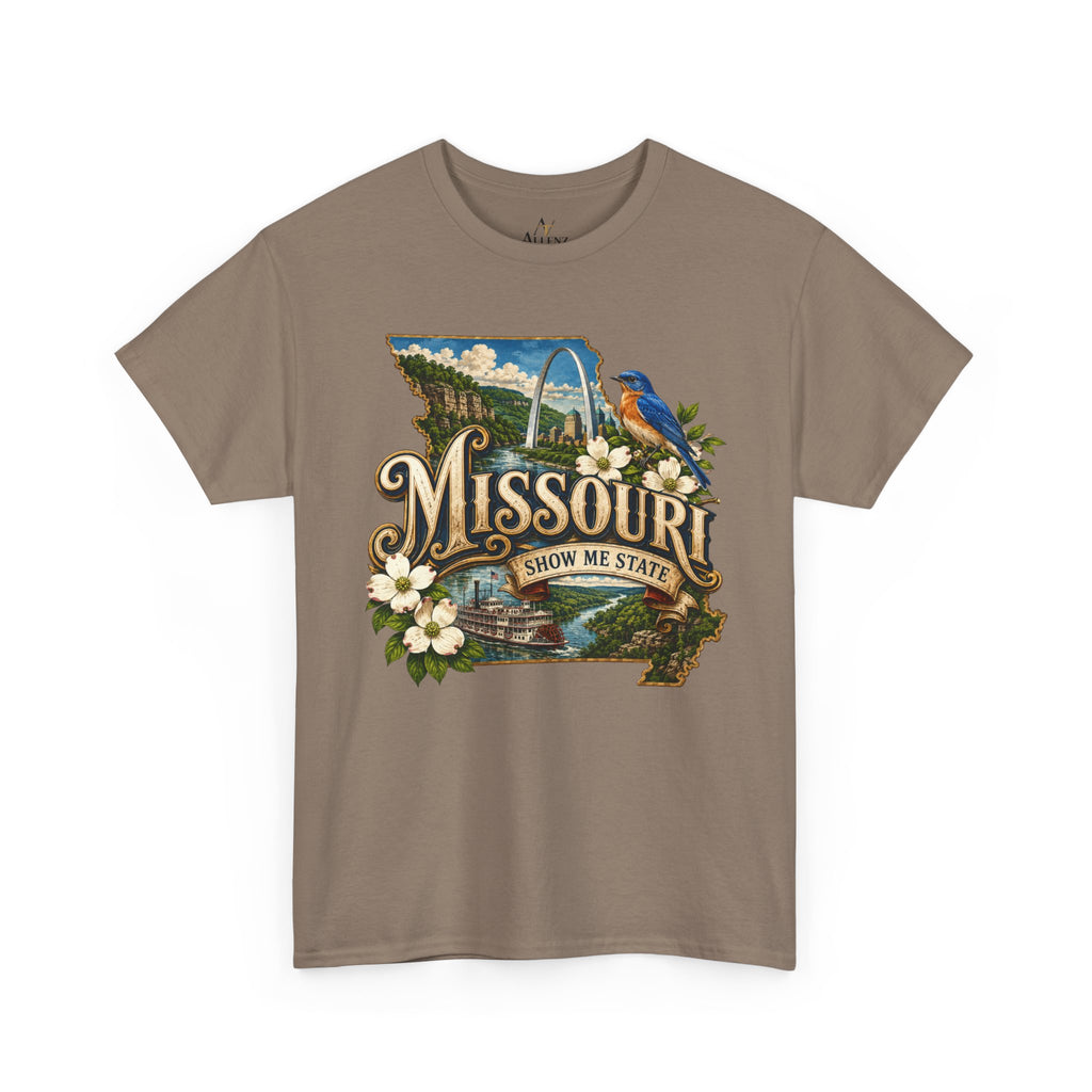 Unisex Heavy Cotton Tee🌊 Missouri – River Heritage and Heartland Beauty 🌊