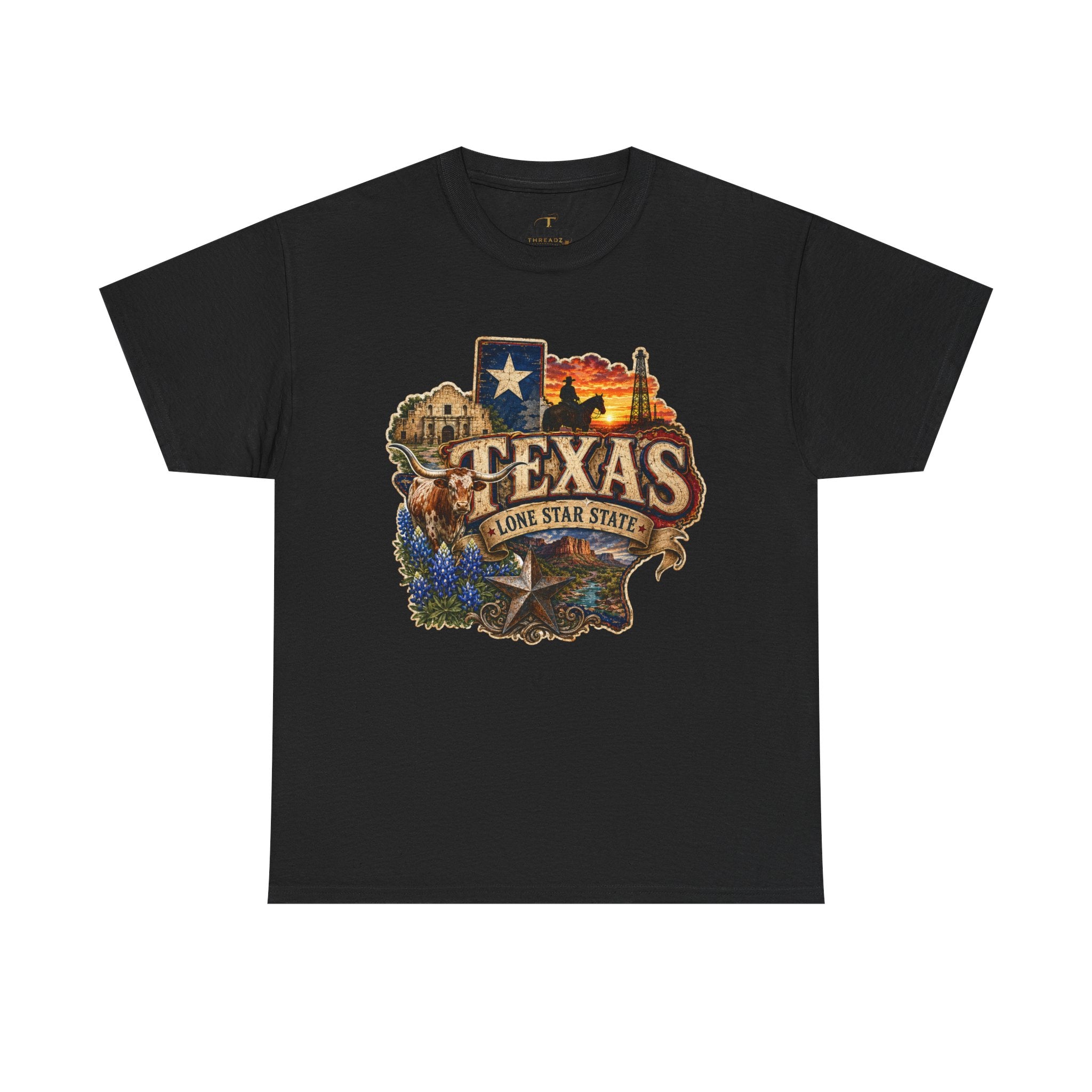 Unisex Heavy Cotton Tee⭐🤠 Texas – Pride of the Lone Star State 🌵🐂
