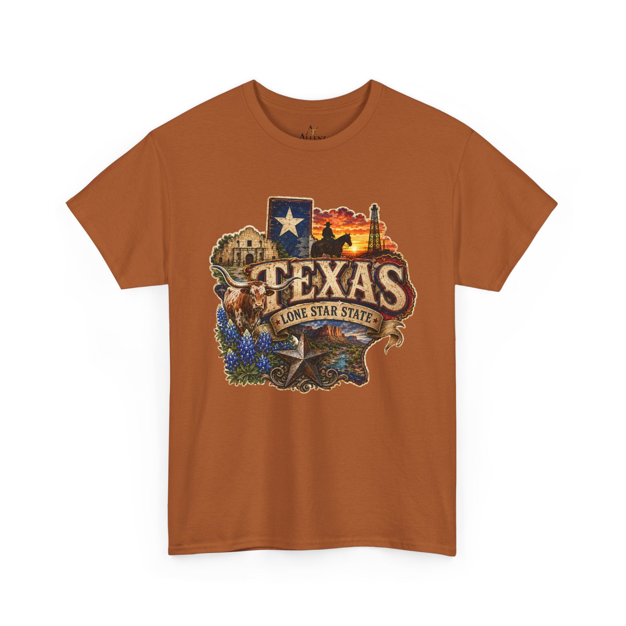 Unisex Heavy Cotton Tee⭐🤠 Texas – Pride of the Lone Star State 🌵🐂