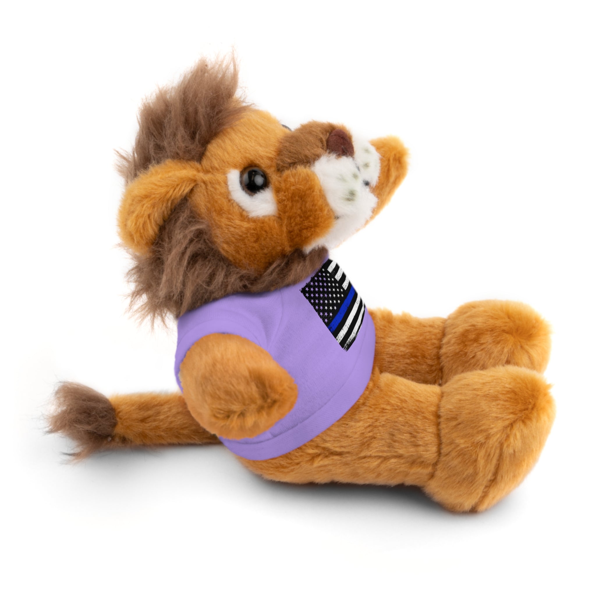 Kids Stuffed Animal with Thin Blue line flag Tee