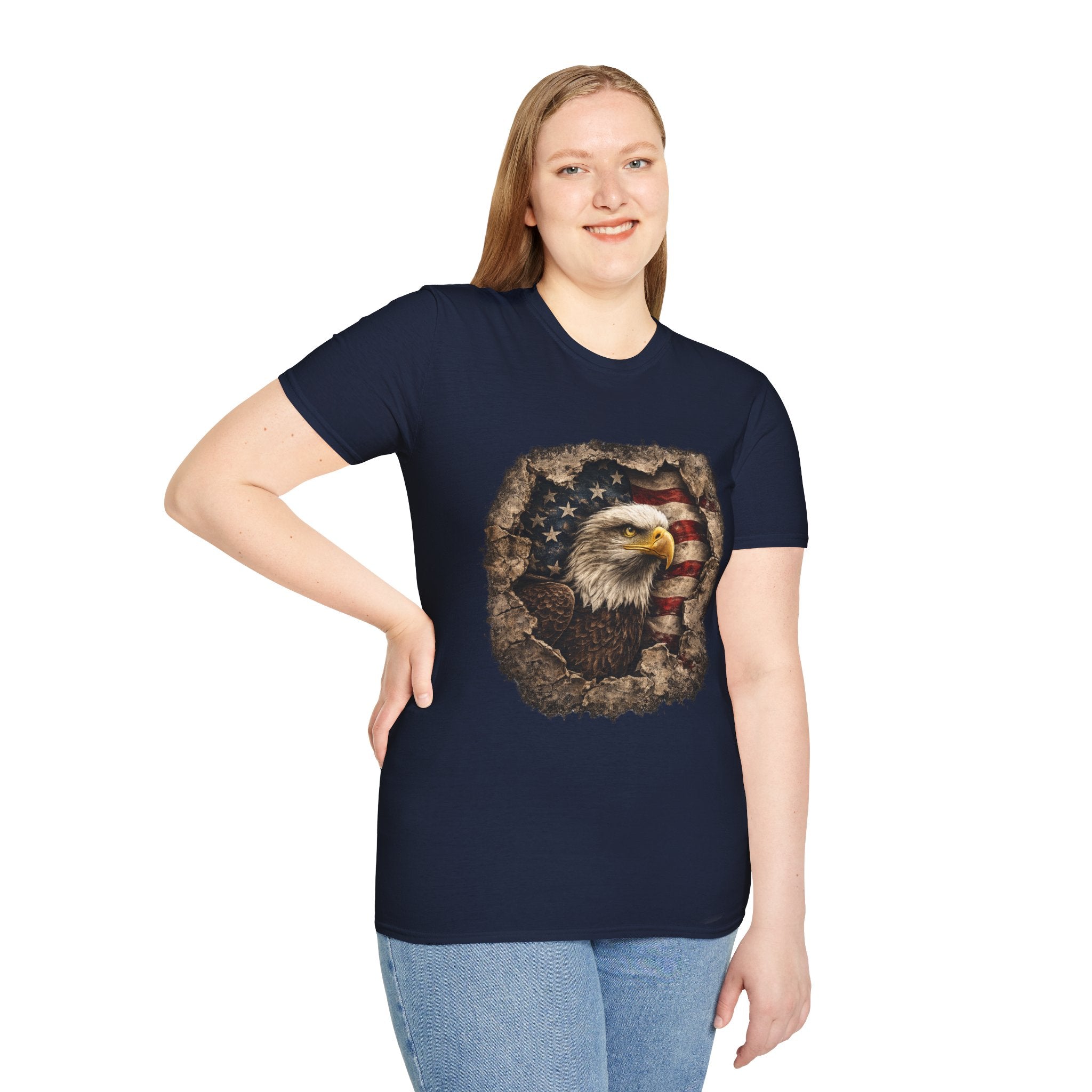 Patriotic Eagle T-Shirt — American Flag Bald Eagle Graphic