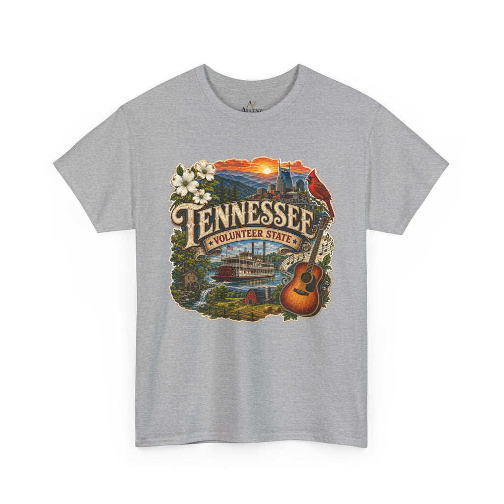 Unisex Heavy Cotton Tee🎸 Tennessee – Heart of the Volunteer State 🌄🎶