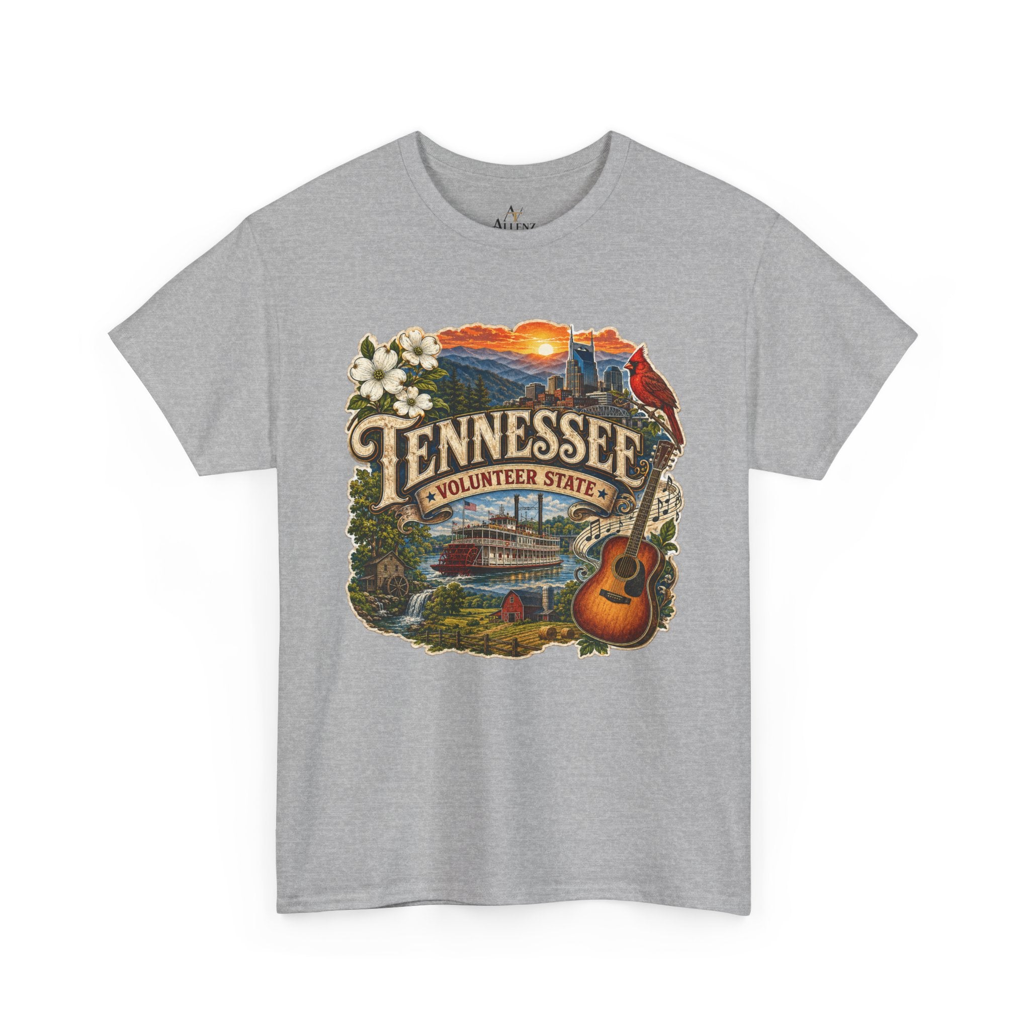 Unisex Heavy Cotton Tee🎸 Tennessee – Heart of the Volunteer State 🌄🎶