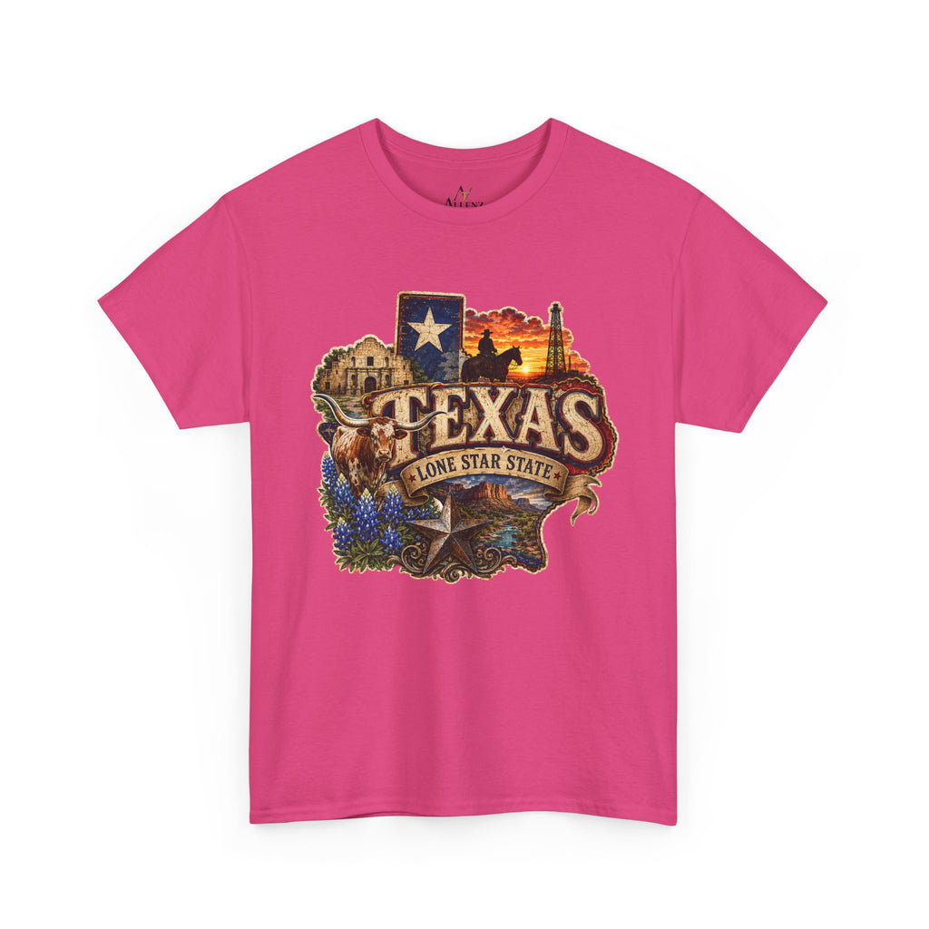 Unisex Heavy Cotton Tee⭐🤠 Texas – Pride of the Lone Star State 🌵🐂