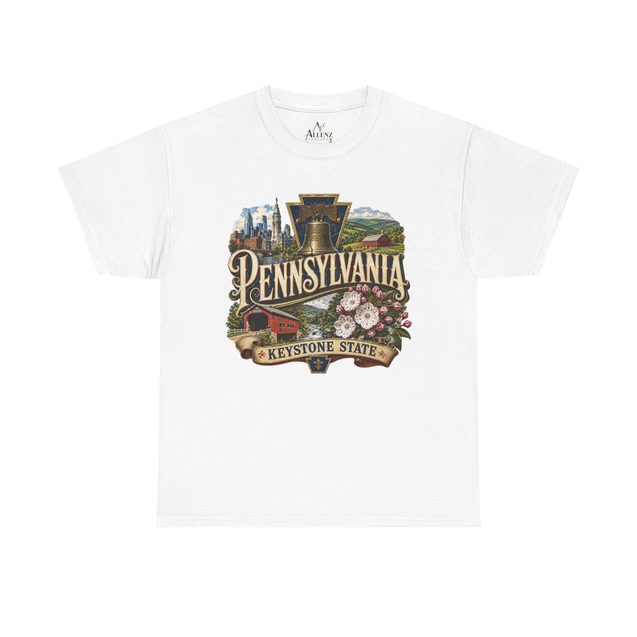 Unisex Heavy Cotton Tee🛎️ Pennsylvania – Pride of the Keystone State 🌄