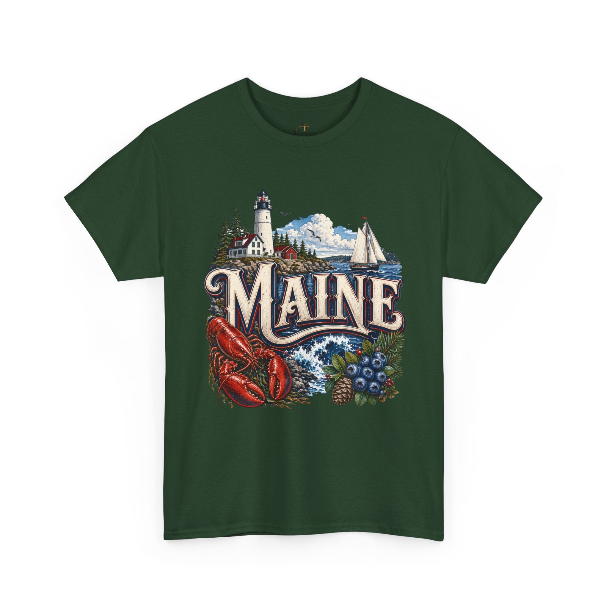 Unisex Heavy Cotton Tee 🦞 Maine – Coastal Beauty and New England Charm 🦞
