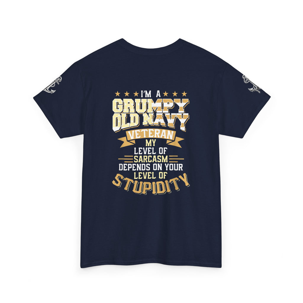 Unisex Heavy Cotton Tee⚓ “I’m A Grumpy Old Navy Veteran” Funny Veteran Shirt ⚓