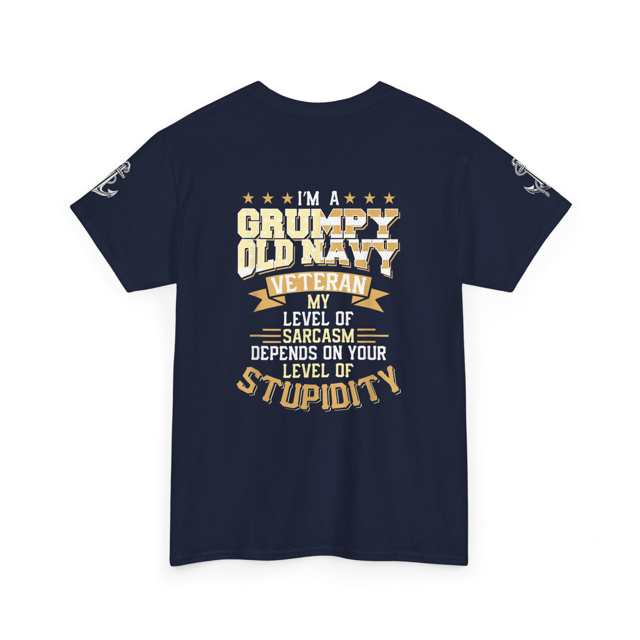 Unisex Heavy Cotton Tee⚓ “I’m A Grumpy Old Navy Veteran” Funny Veteran Shirt ⚓